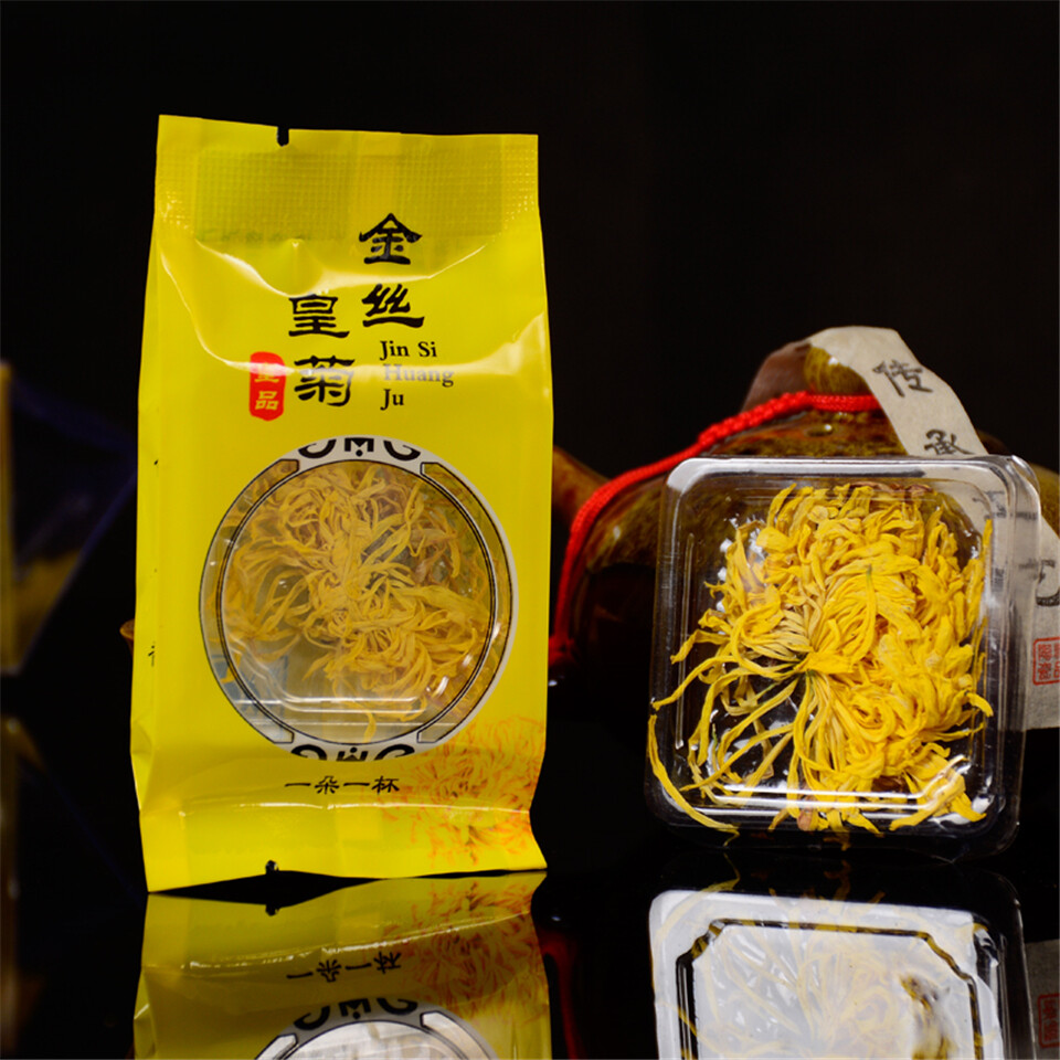 Premium Chrysanthemum Tea Gold Silk Healthy Flower Floral Herbal Tea 100 Pcs