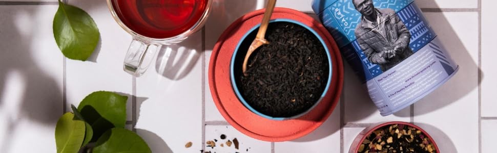 Black Tea Trio | Stacking Tins Variety Pack with Hand Carved Tea Spoon | Loose