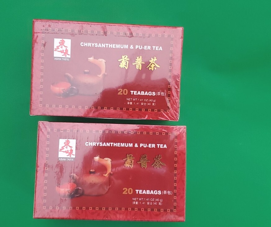 2 PACK CHRYSANTHEMUM & PU ERH TEA ASIAN TASTE TEA BAGS (20 BAGS )