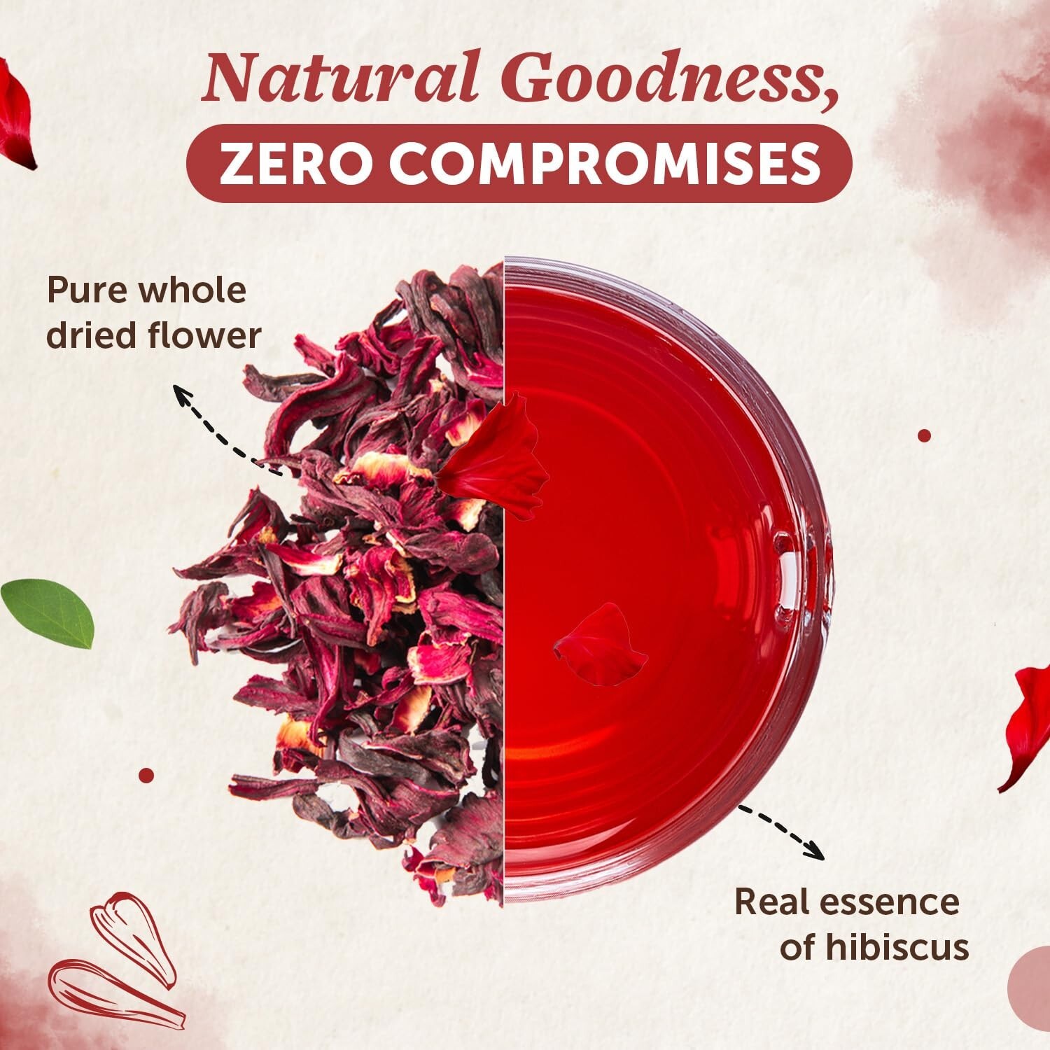 Neuherbs Hibiscus Flower Tea 50 gm (30+ Cups)
