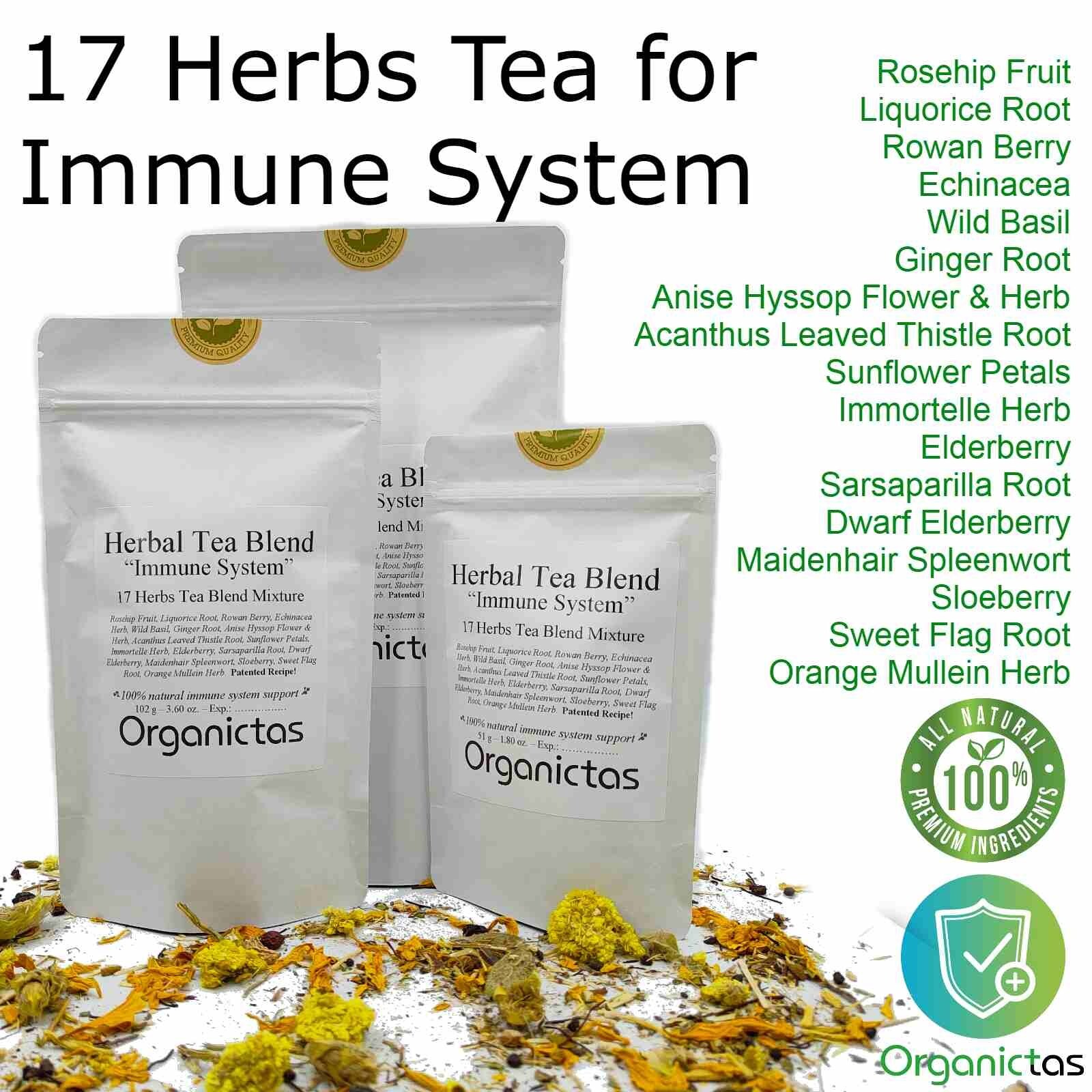 17 Herbs IMMUNE SYSTEM BOOSTER TEA – Immune Support Loose Natural & Organic Tea