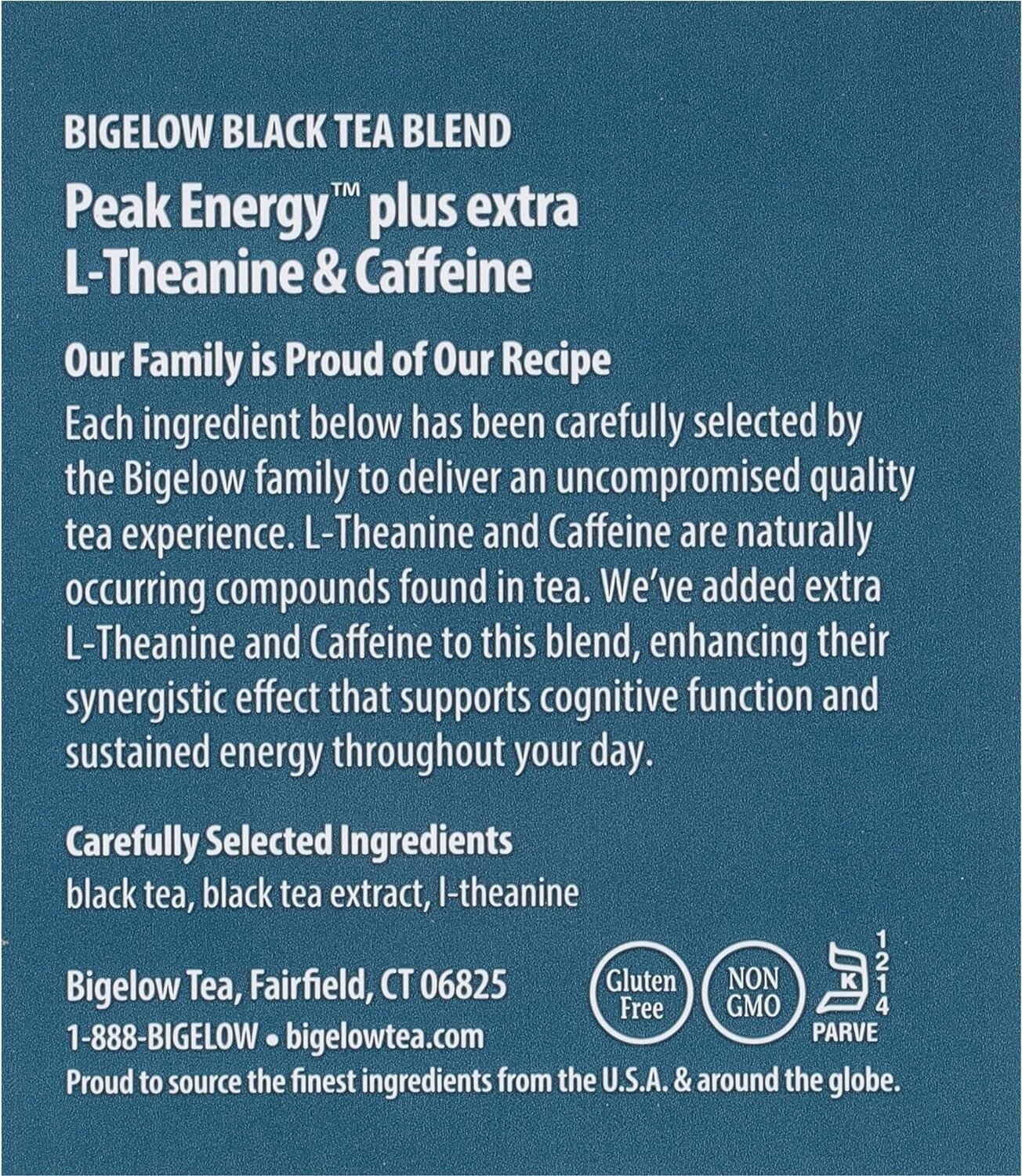 Bigelow Peak Energy Black Tea – 18 tea bags