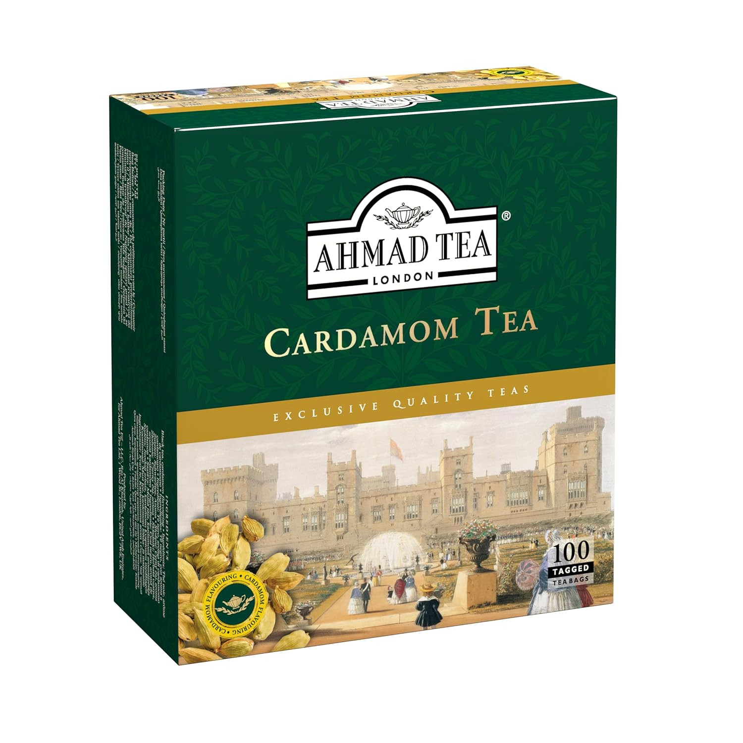 Black Tea, Cardamom Teabags (No Envelopes), 100 Ct – Caffeinated and Sugar-Free