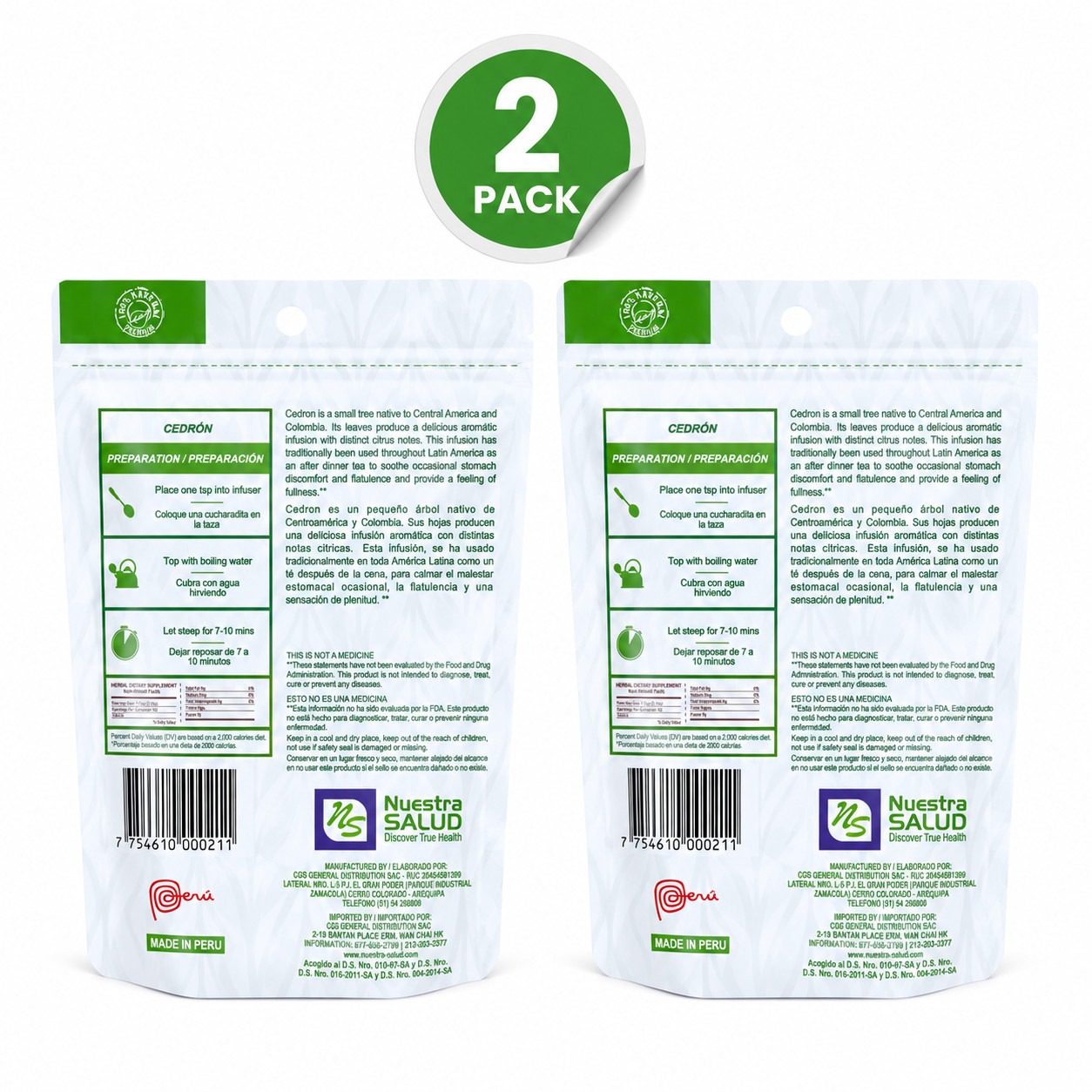 Nuestra Salud-Cedron Leaf Tea-Lemon Verbena-Herbal & Organic – 35g 100% Natural