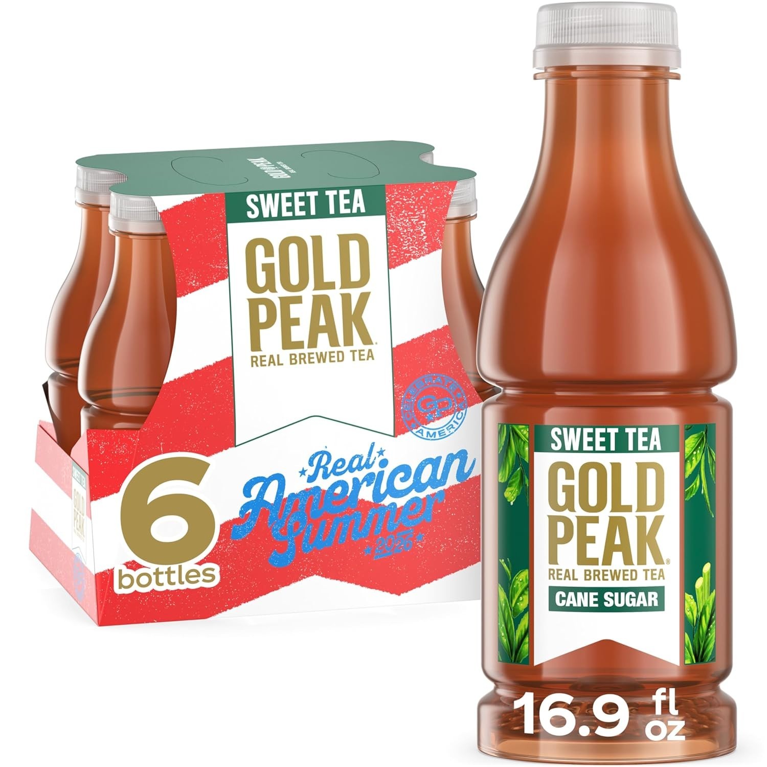 Deliciously Sweet Tea, 16.9 fl oz Bottles, 6-Pack Perfect for Family Gatherings