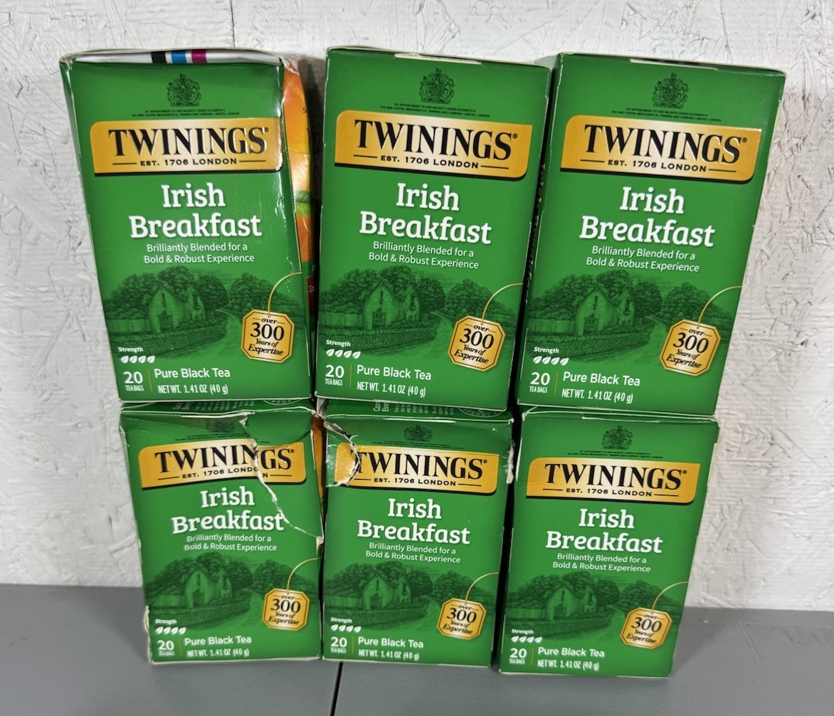 Twinings Irish Breakfast Tea Bags Bold Black Tea 20 Count Pack of 6
