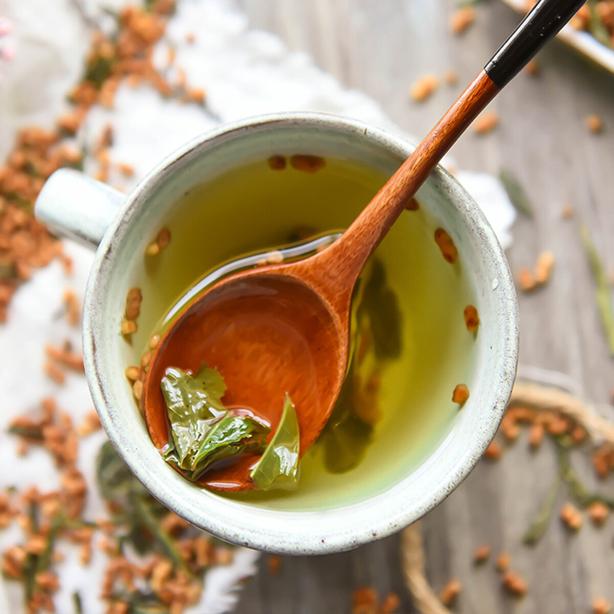 Premium Genmaicha Brown Rice Green Tea Natural Herbal for Beauty Health