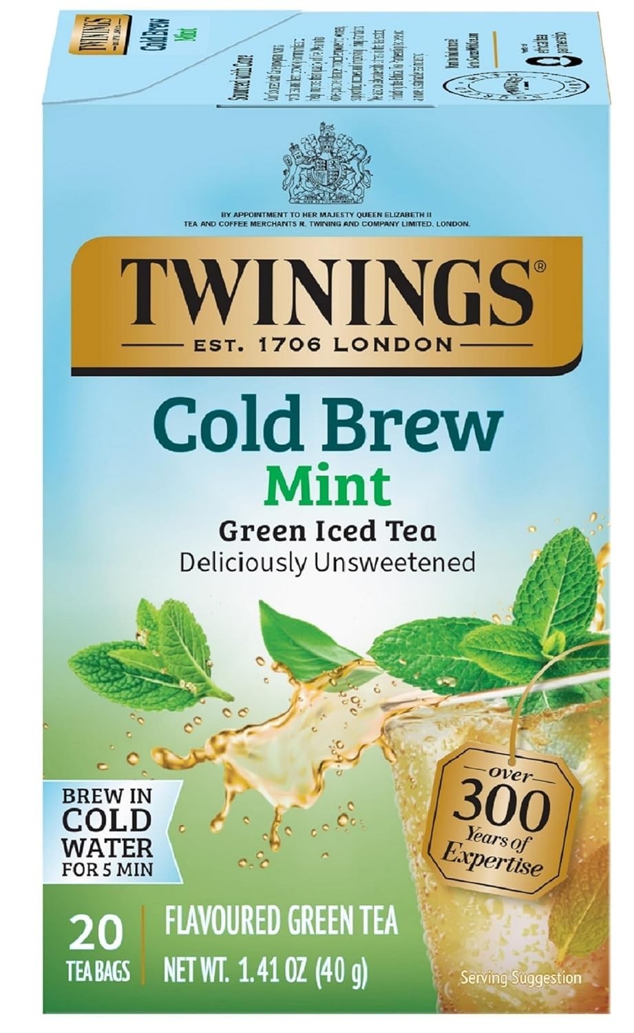 Mint Green Cold Brew Tea Bags – 20 Teabags, Dairy-Free & Keto-Friendly