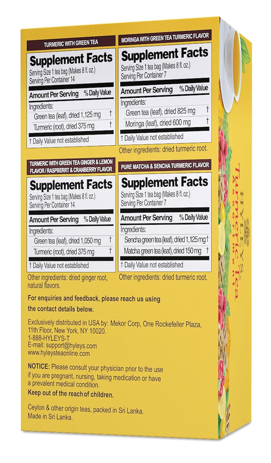 Turmeric Tea – Assorted Flavors – 42 Tea Bags – Wellness Herbal Supplement