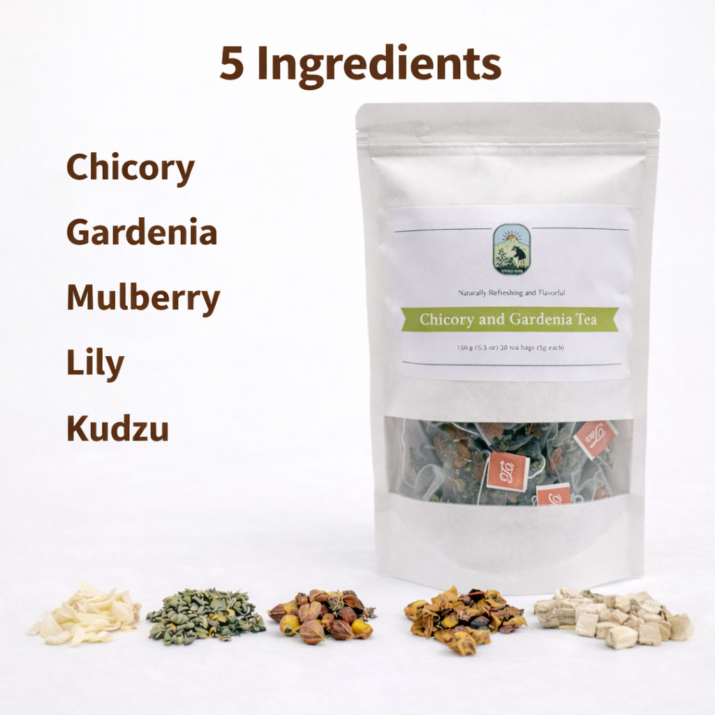 Vitals Herb Chicory & Gardenia Herbal Tea – 30 Whole-Leaf Tea Bags (150g) | C