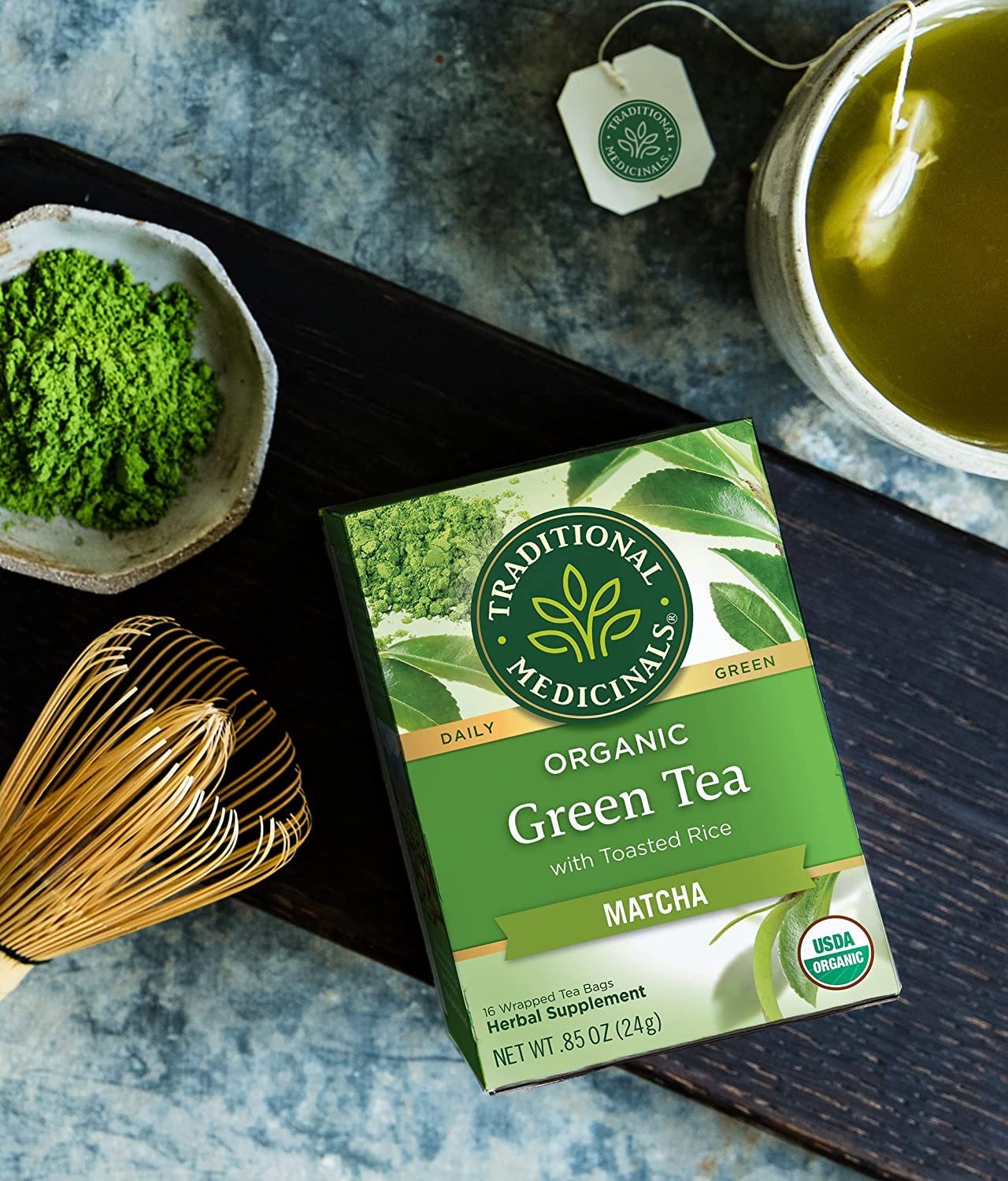 Traditional Medicinals Organic Green Tea With Toasted Rice, Matcha 16 Count