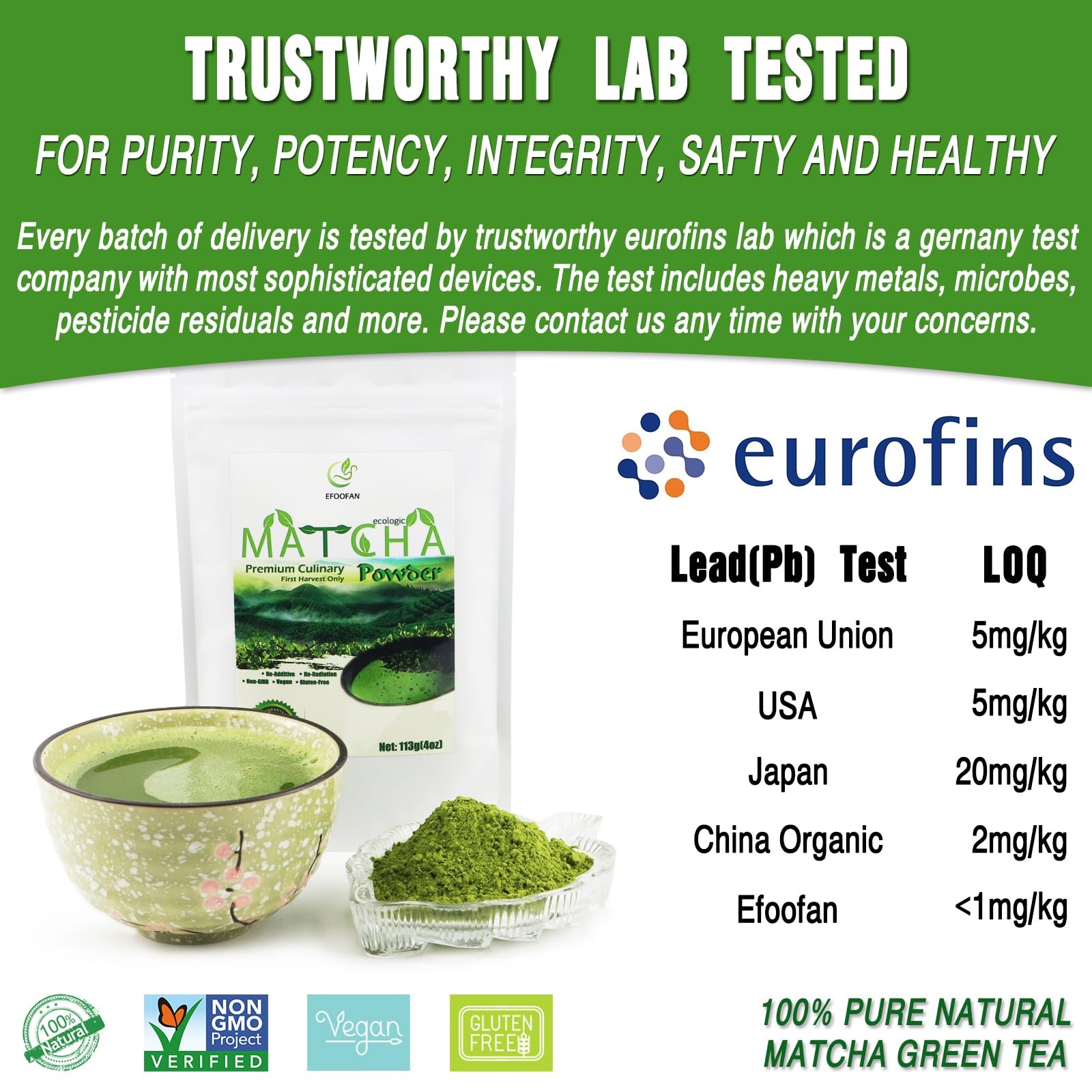 Matcha Green Tea Powder, Premium Culinary Grade4oz, Japanese Tencha Tea Flavo…