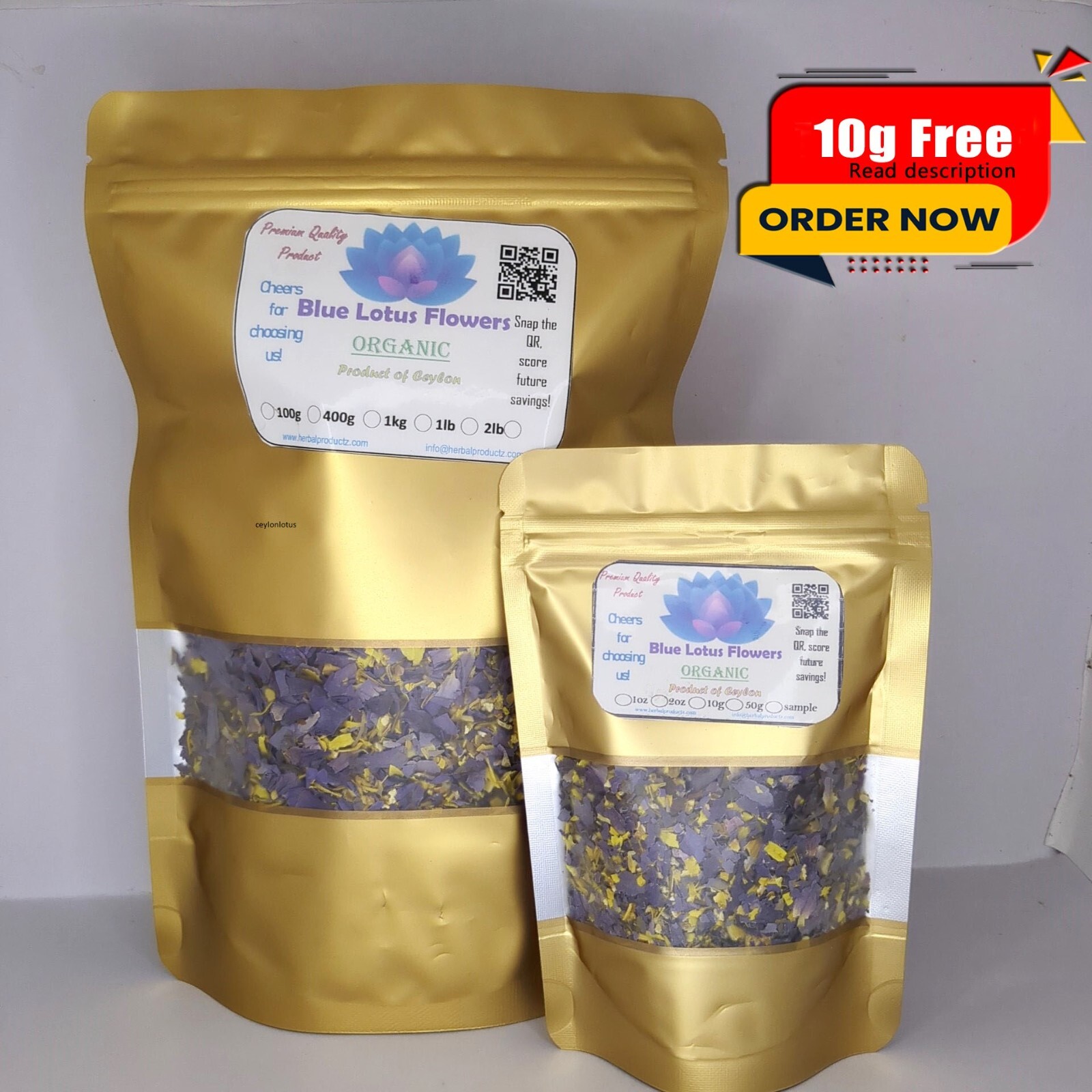 Blue Lotus Cut Flower| Nymphaea Caerulea| Hand Picked Organic Ceylon Natural Tea