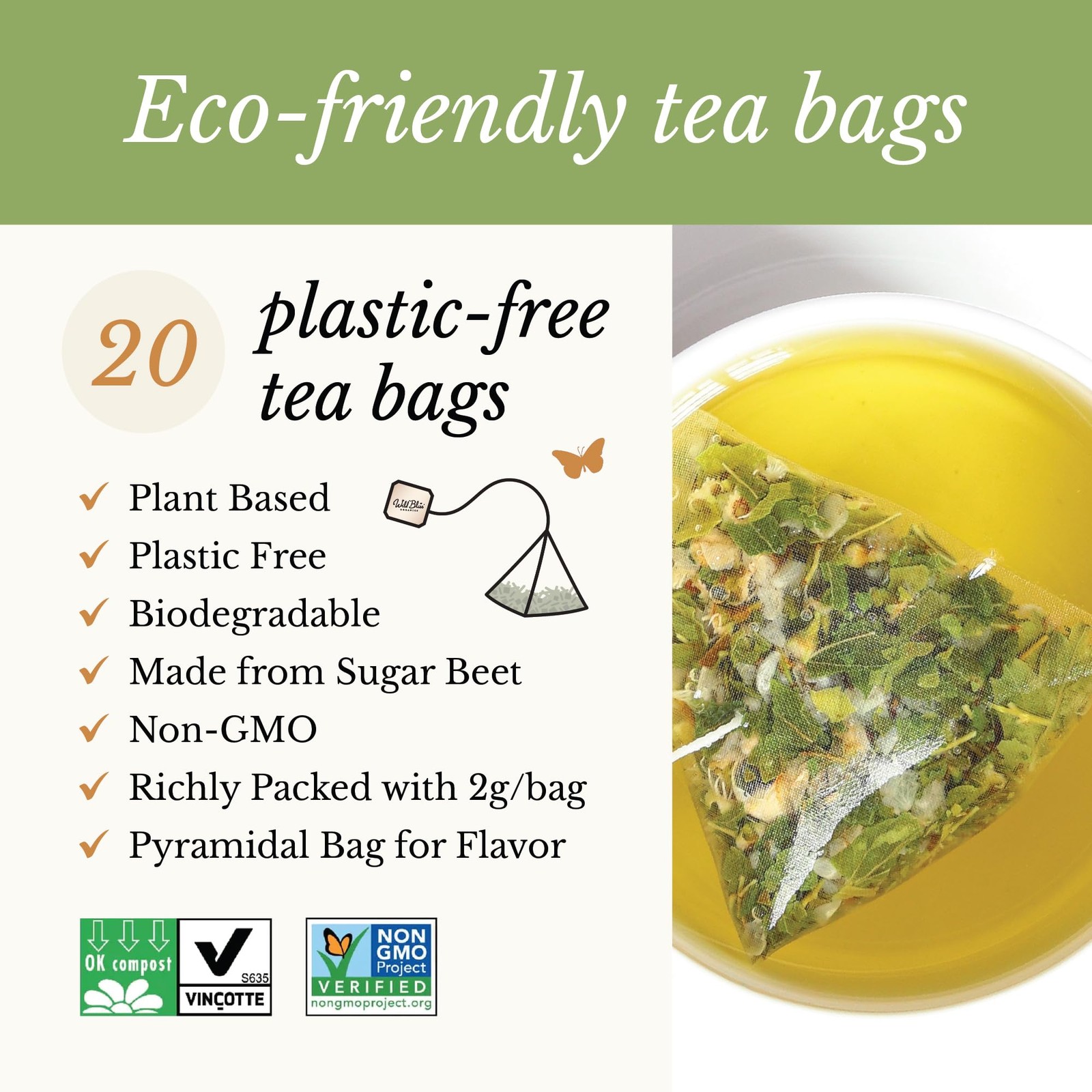 Wild Bliss Organic Wild Hawthorn Leaf Flower – Caffeine Free Herbal Tea – He…