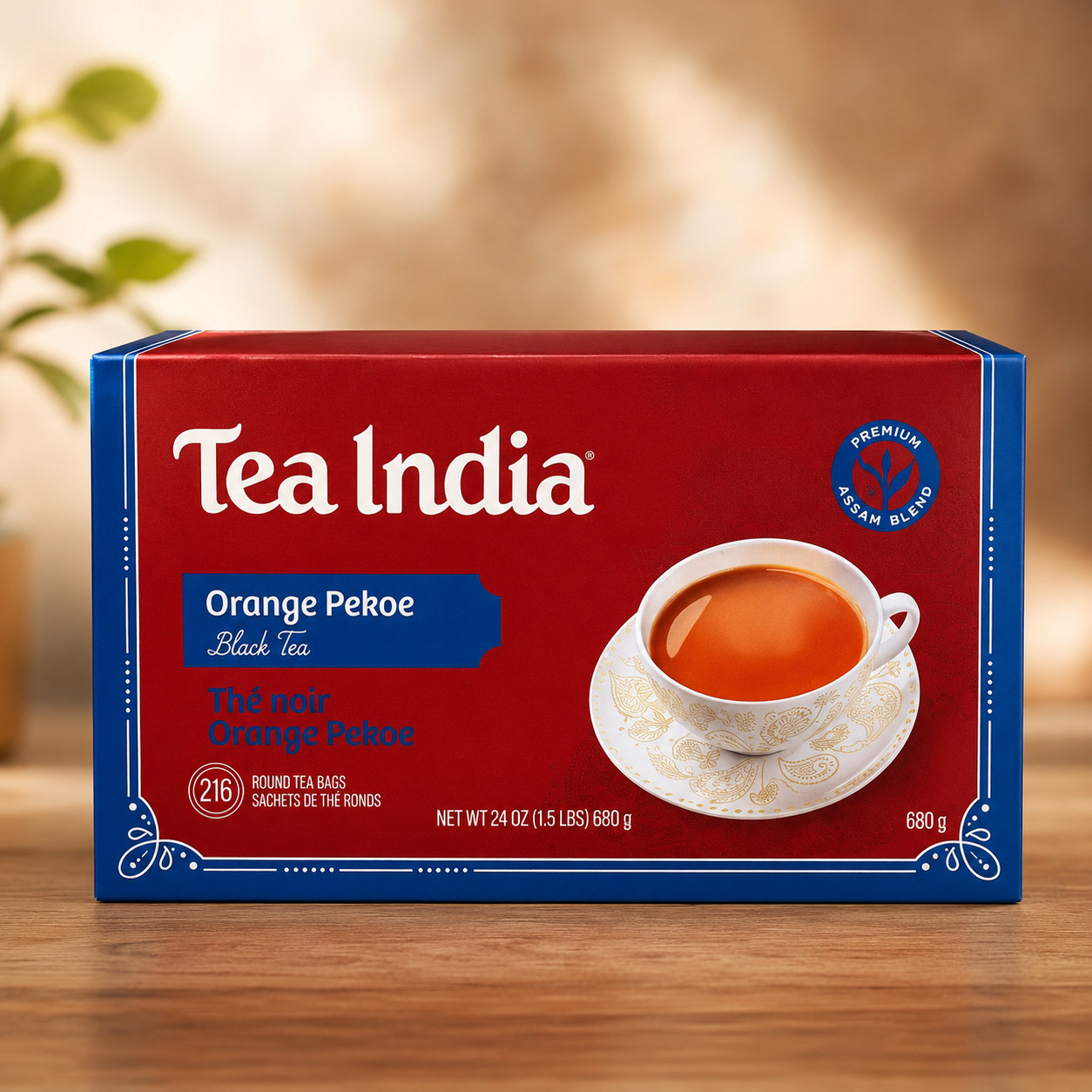 Tea India Orange Pekoe Black Tea – Premium Assam Blend, 216 Tea Bags (680g)