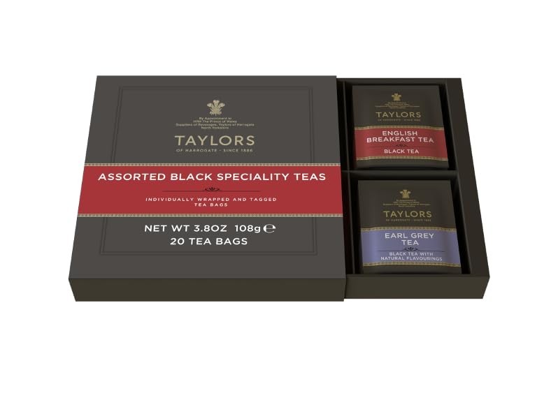 Black Tea Sampler, Assorted Variety Gift Box, 20 Teabags