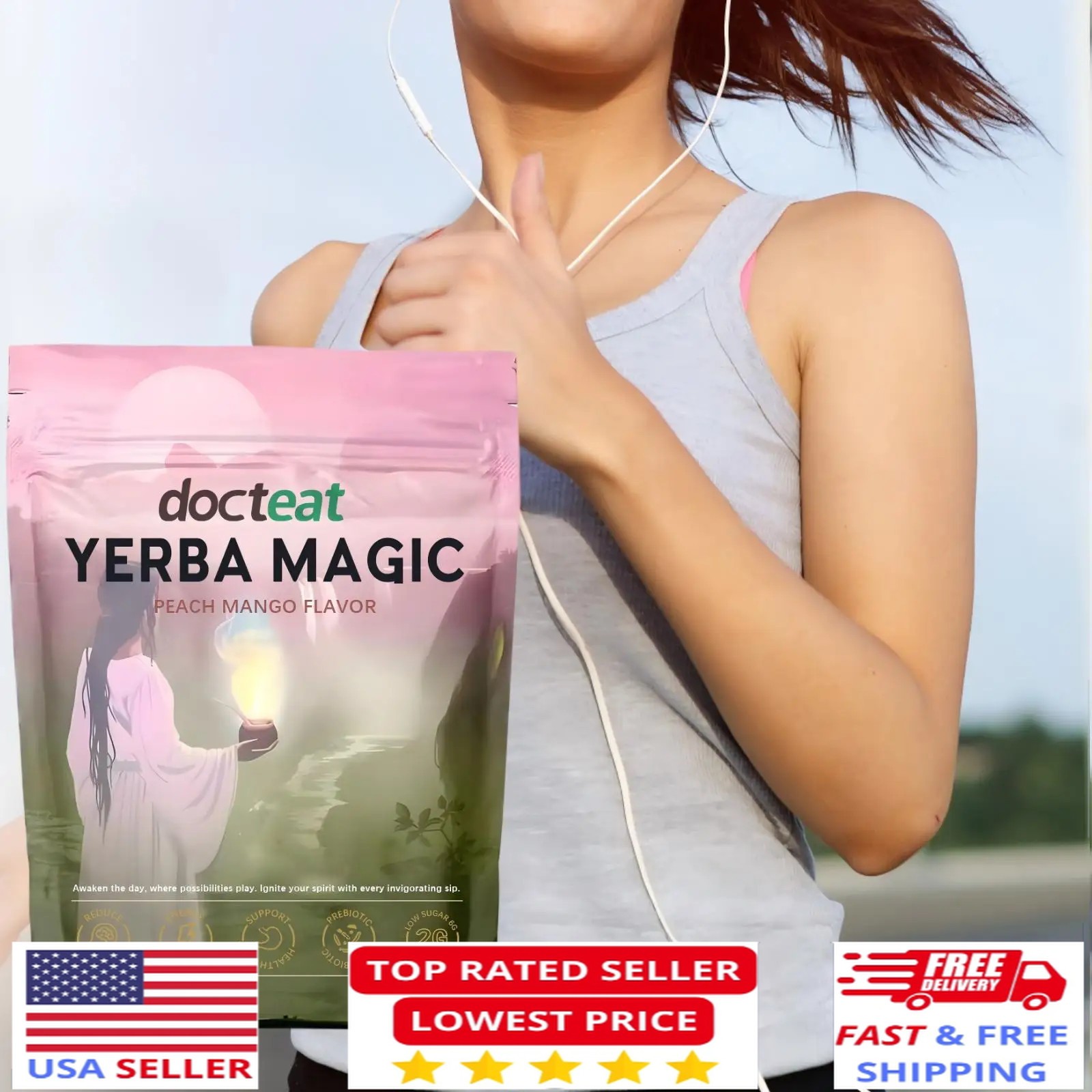 180g Yerba Mate Instant Powder Supports Energy Gut Health Super Drink Dietary