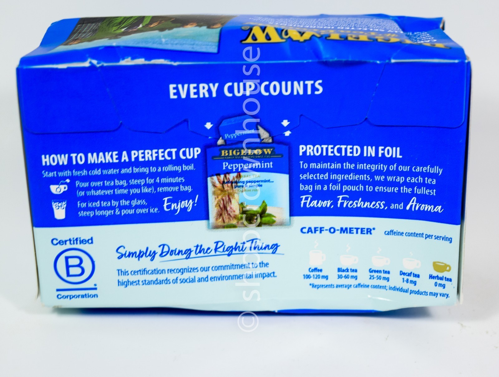 60ct Bigelow PEPPERMINT individual wrapped Tea Bags
