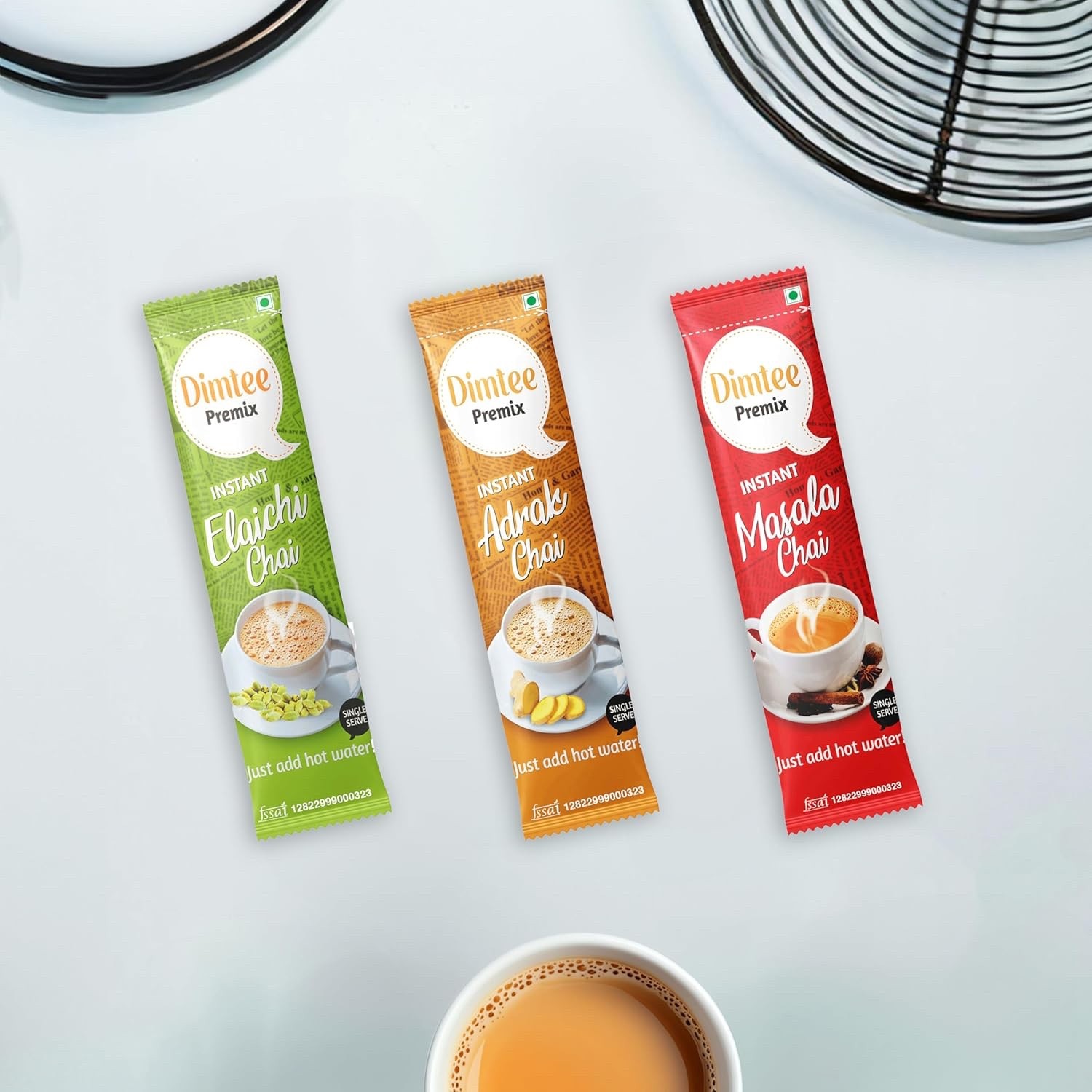 1 Minute Instant Assorted Tea Pack 30 Servings Sachets Masala, Cardamom, Ginger