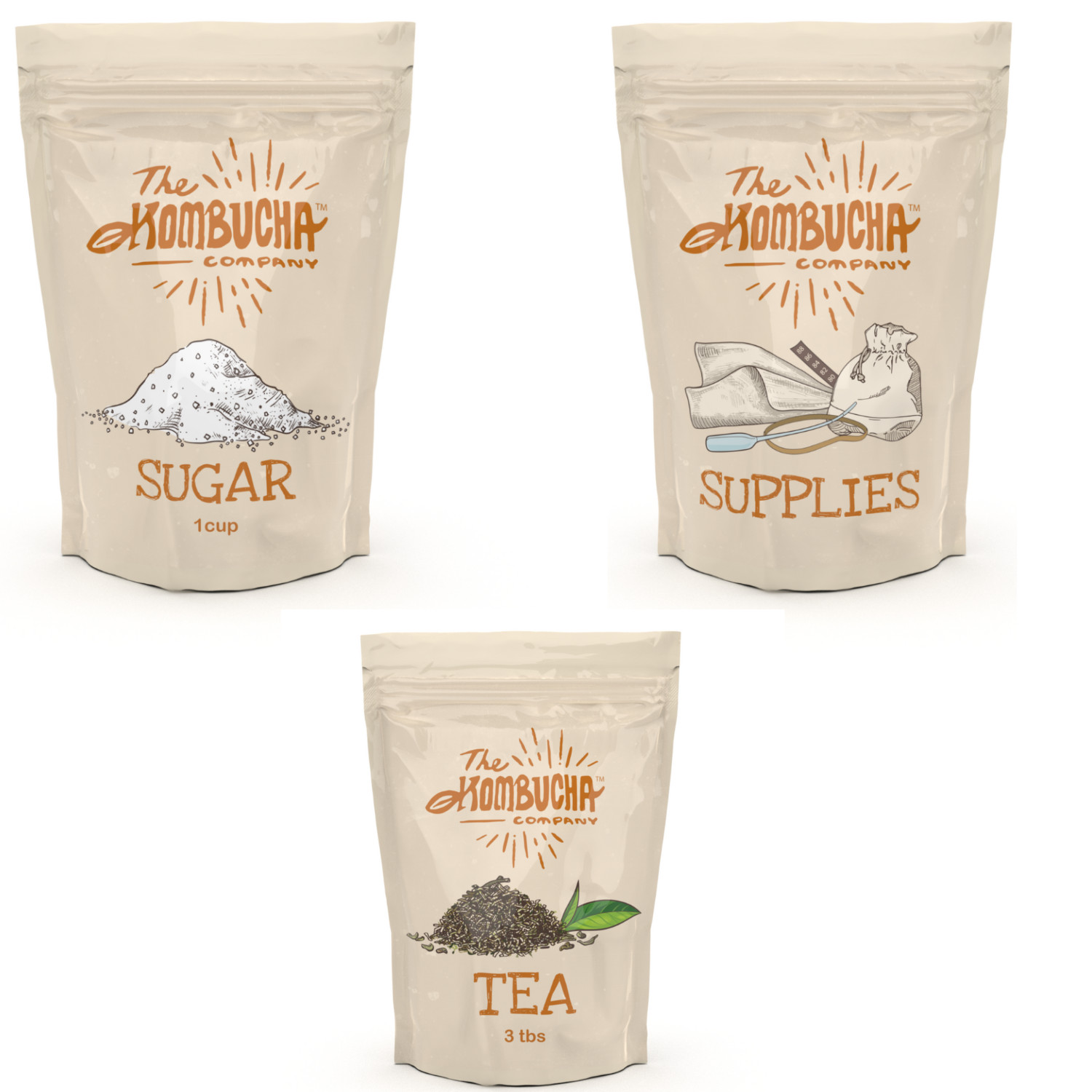 Complete Kombucha Brewing Starter Kit – Scoby and 16oz Starter Tea + supplies