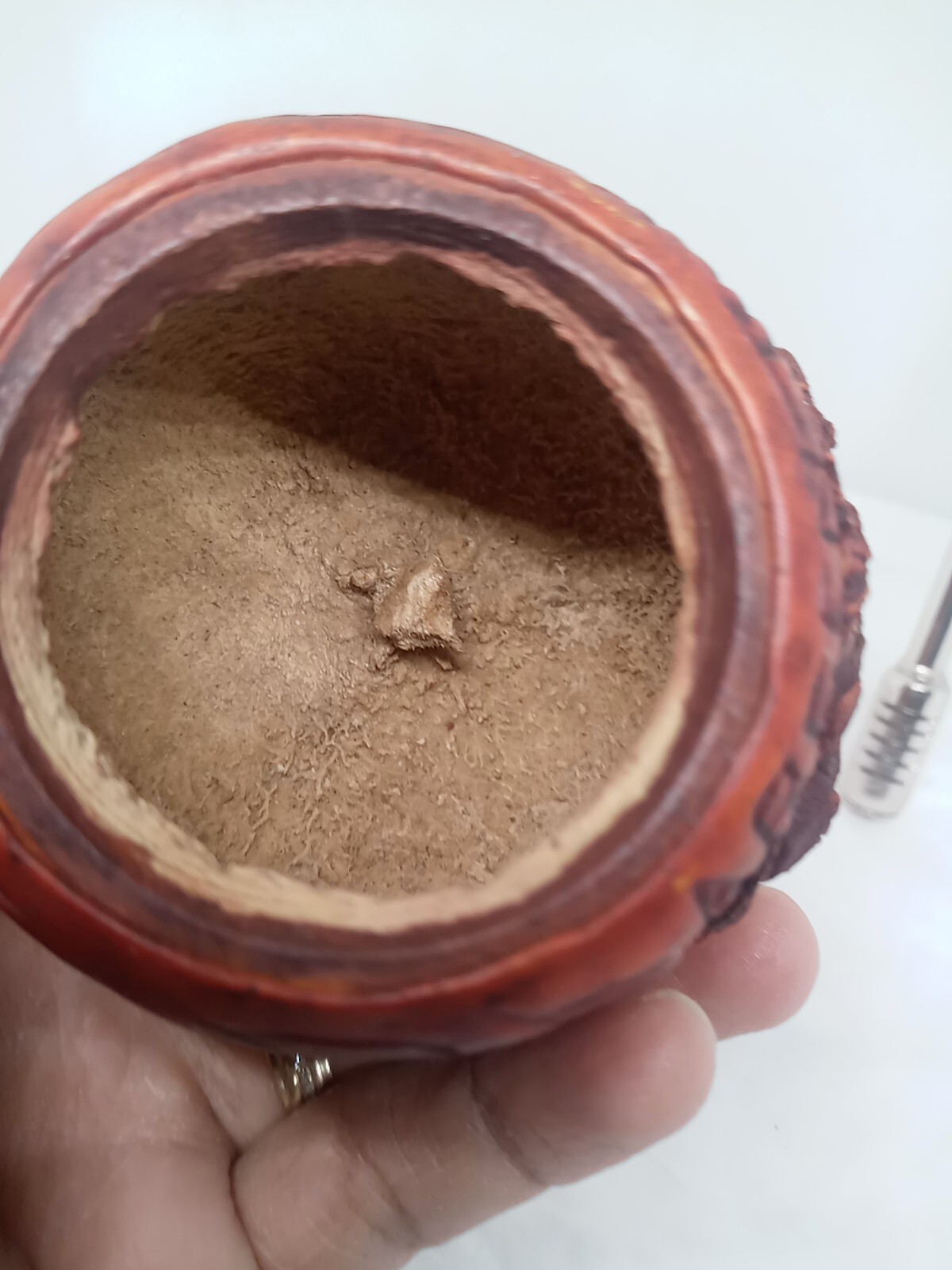 Argentina Unique Hand Made Wooden Yerba Mate Cup & Bombilla W Nature Design.