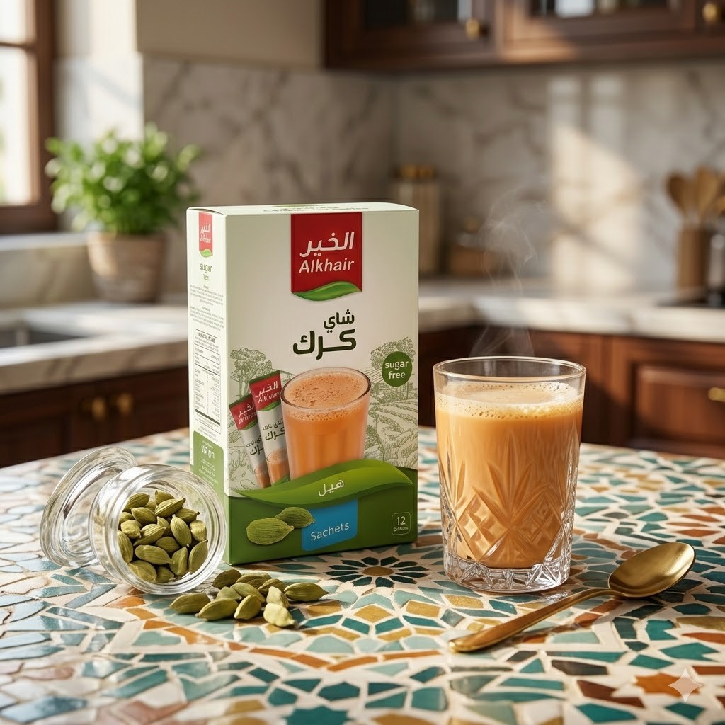 Karak Chai Instant Milk Tea Premix Sugar Free Cardamom Tea 12 Sachets 3 Packs