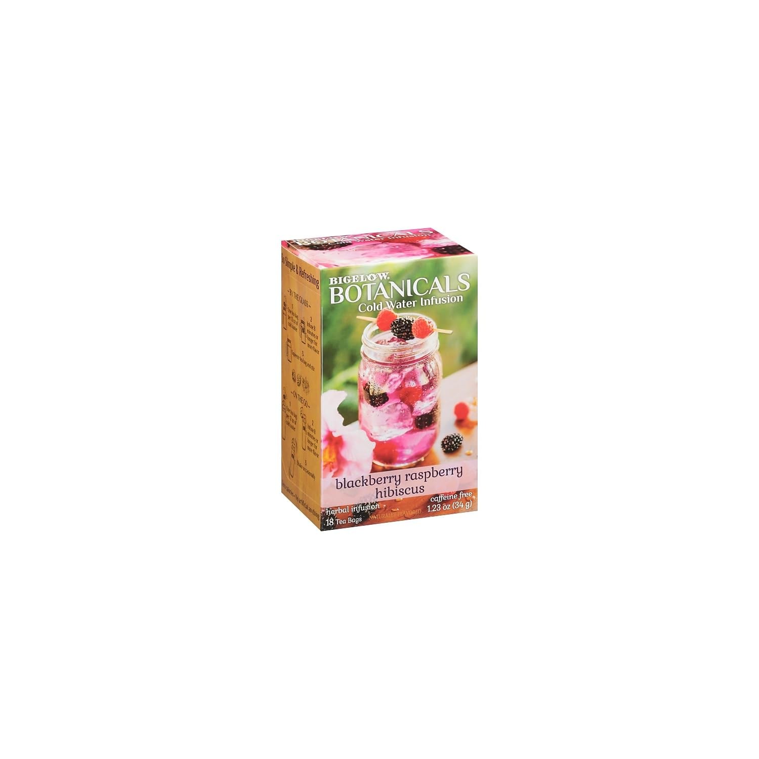 Bigelow Botanicals Cold Water Infusion Tea 18 Count Blackberry Raspberry Hibi…