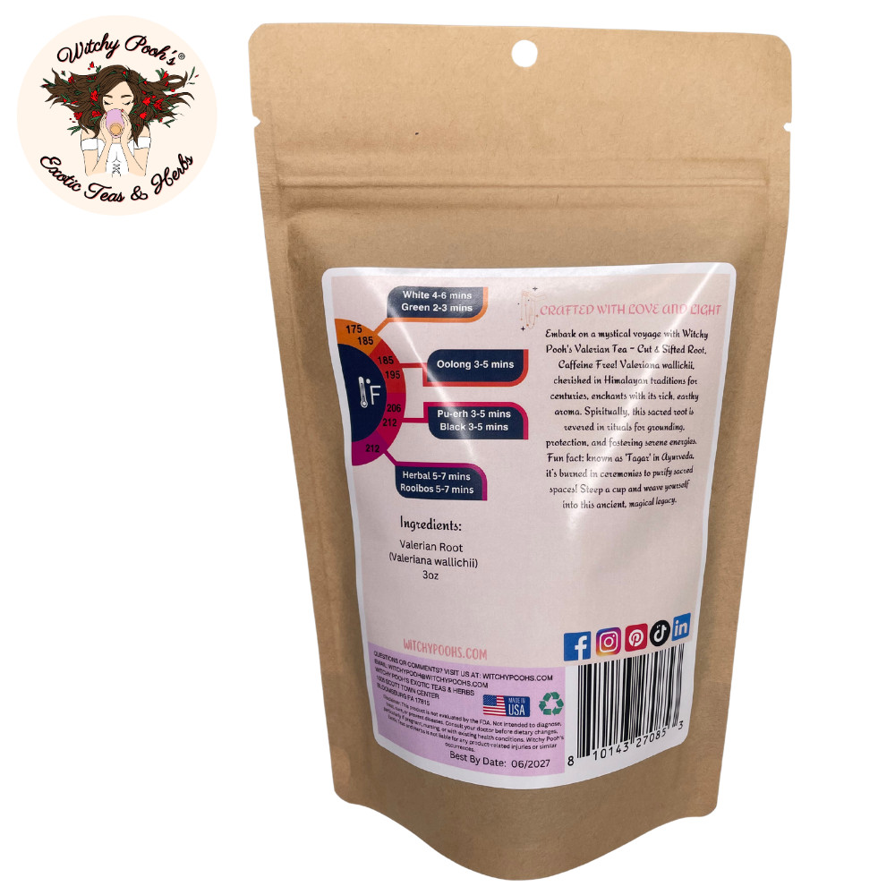Valerian Root Loose Leaf Herbal Tea for Anxiety, Stress Relief and Sleep Aid