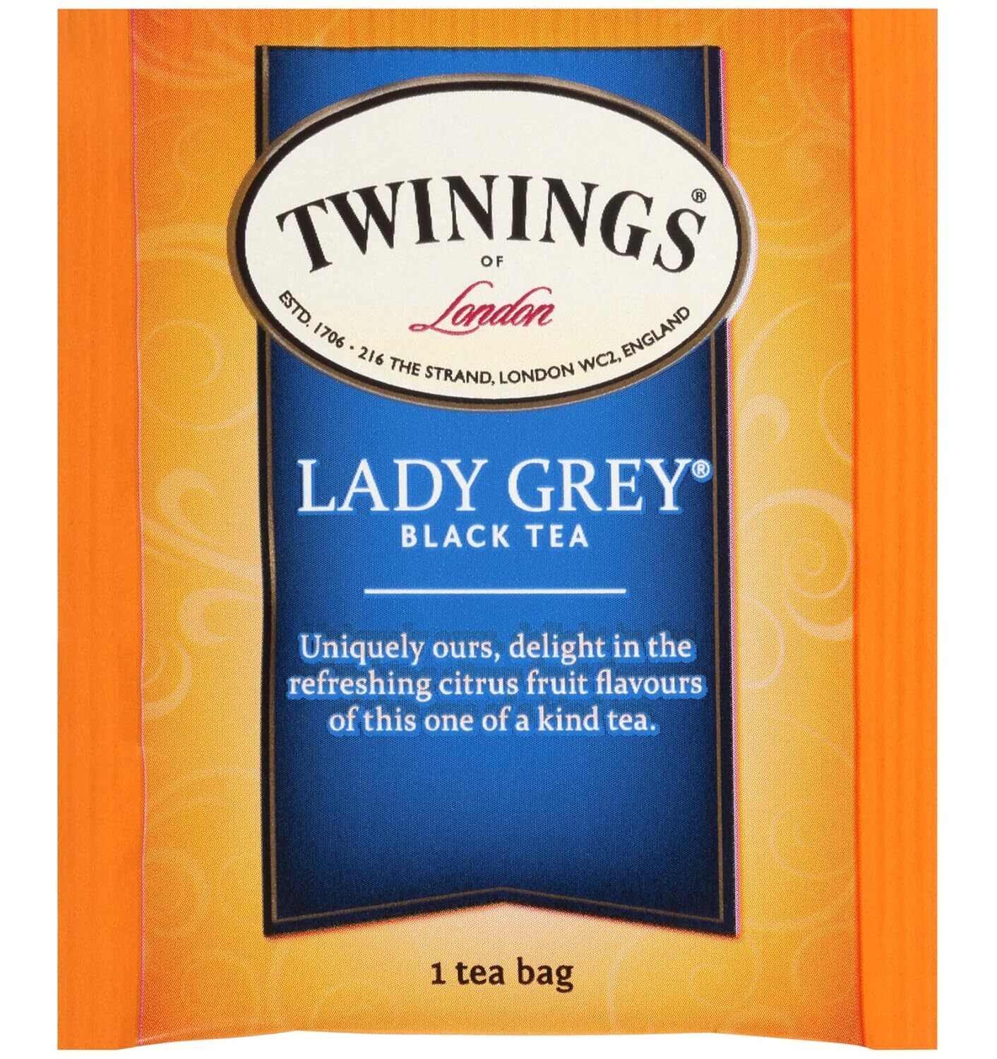 Twinings Lady Grey Black Tea 100 Individually Wrapped Tea Bags Fresh Citrus F…