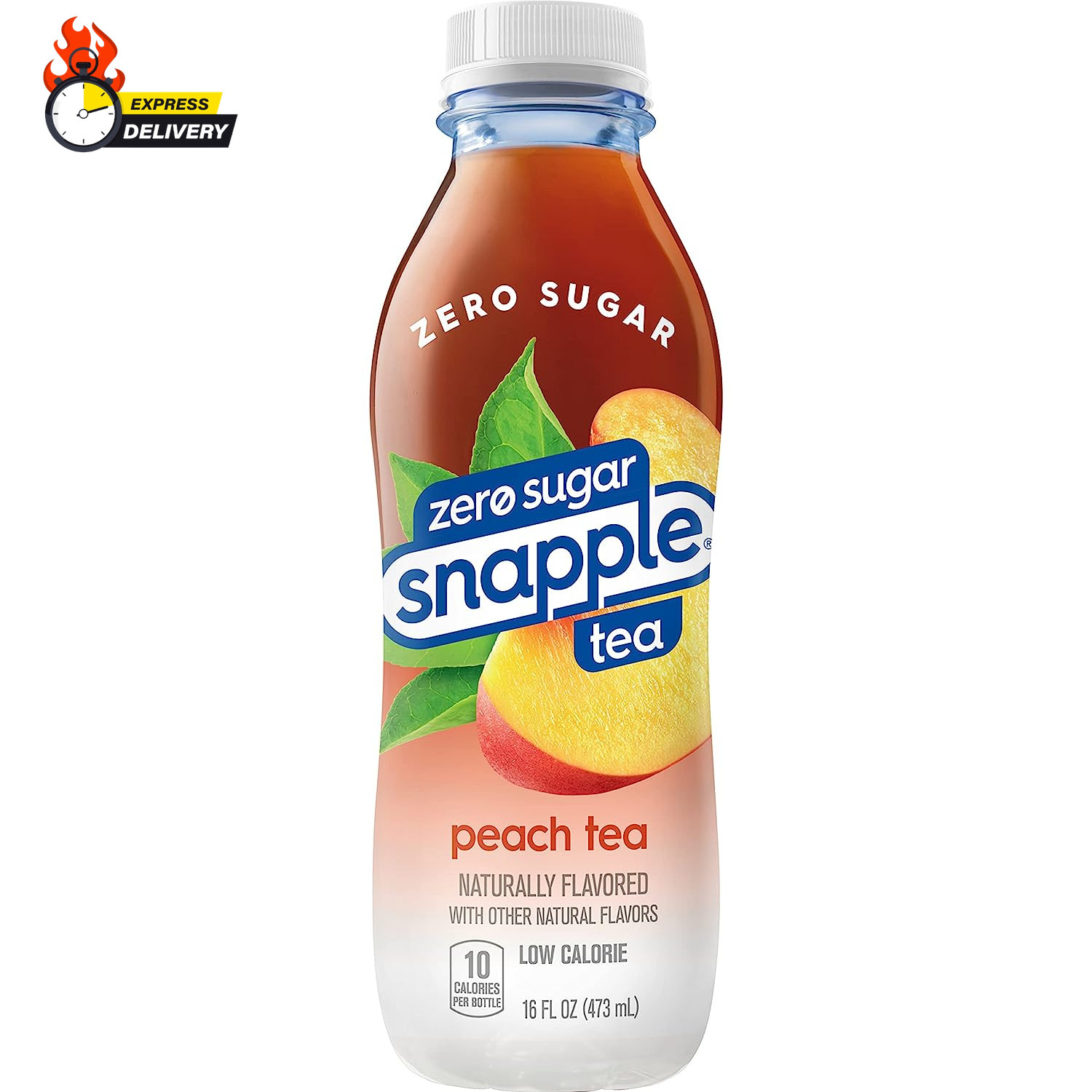 Zero Sugar Peach Tea, 16 Fl Oz Recycled Plastic Bottle (Pack of 12)