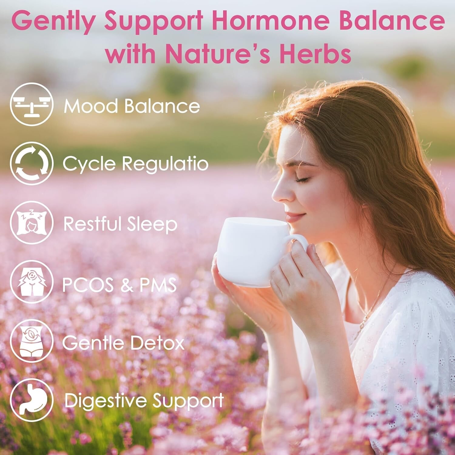 UBEEKOO Hormone Balance Tea for Women, Organic Herbal Tea with Red Raspberry Lea
