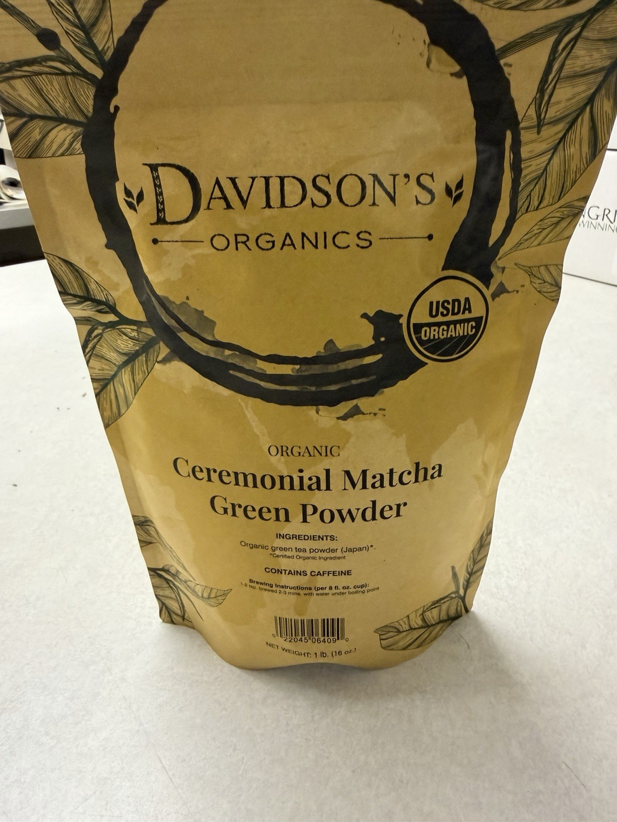 Davidsons Organics Ceremonial Matcha Green Powder 1lb