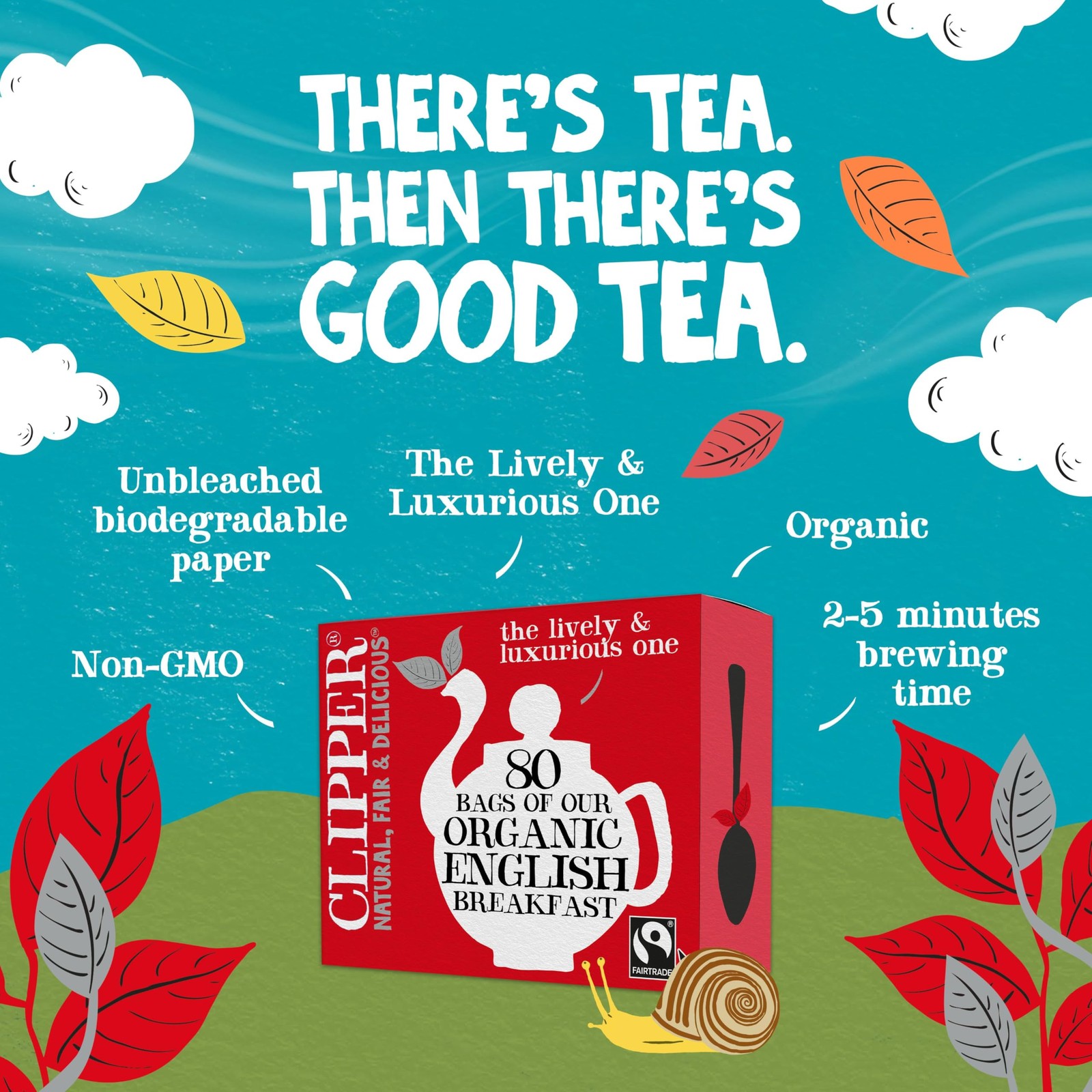 Clipper Tea, English Breakfast Assam Blend, Fairtrade, Organic, Plant-Based