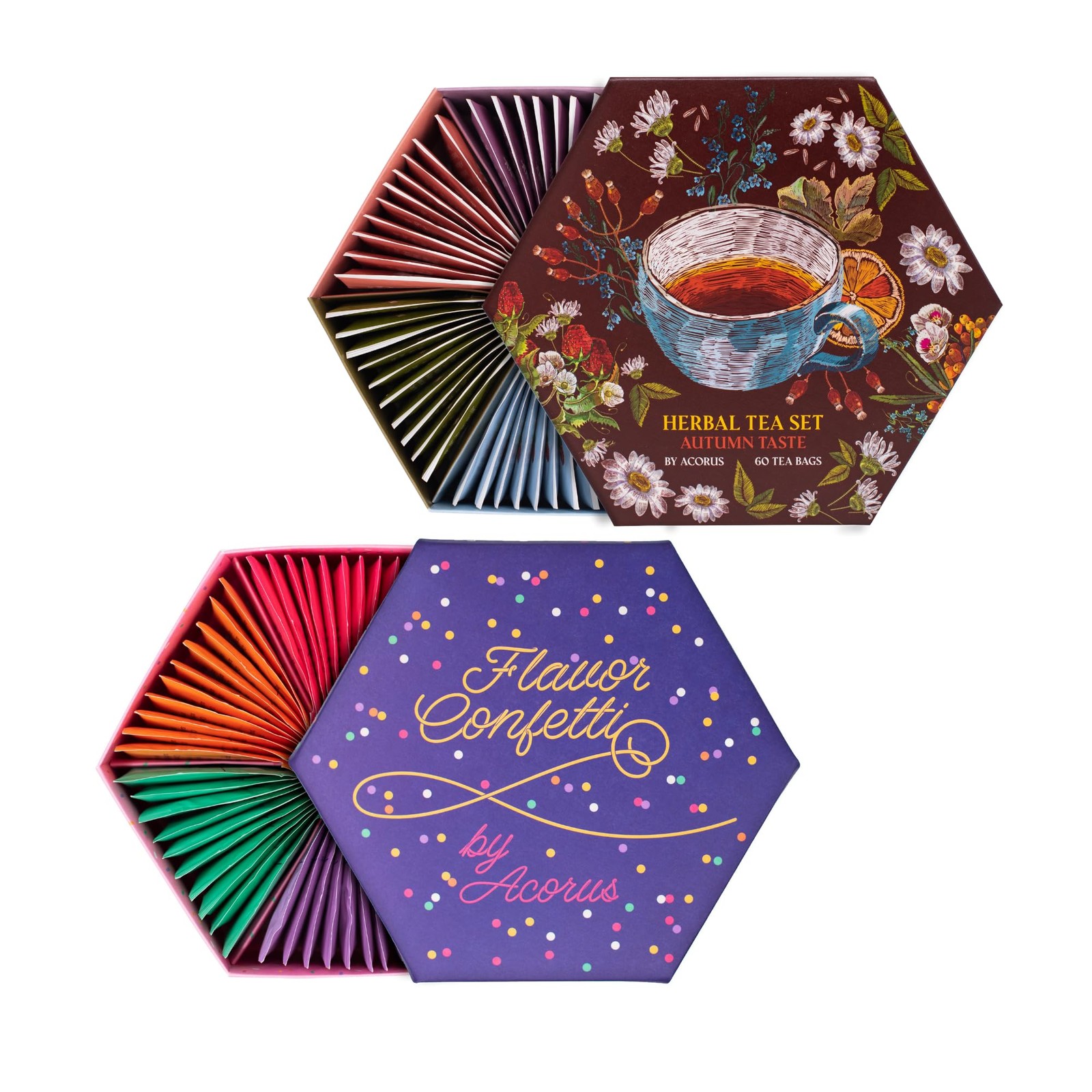 ACORUS Autumn Taste & Flavor Confetti Tea Sets Natural Fruit and Herbal Tea