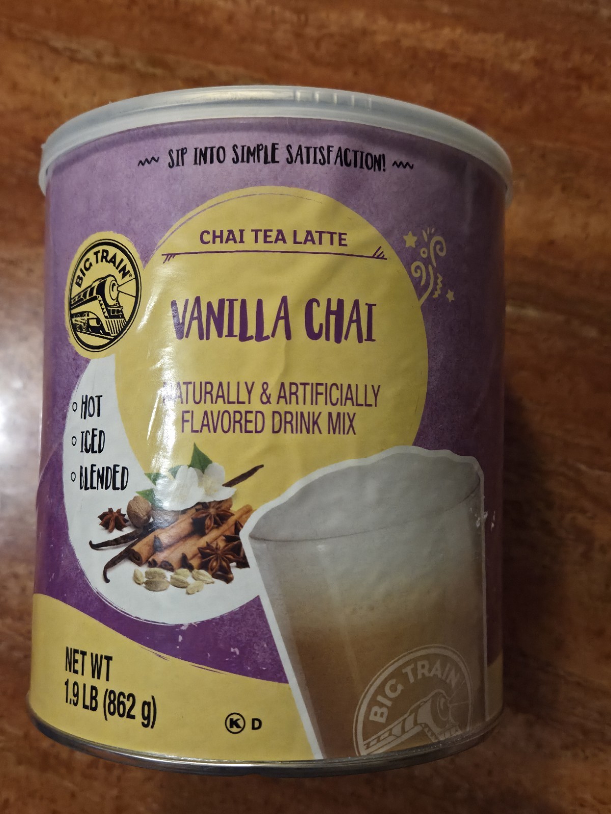 Big Train Vanilla Chai Tea Latte Beverage Mix, 1.9 Pound BB 8/2026