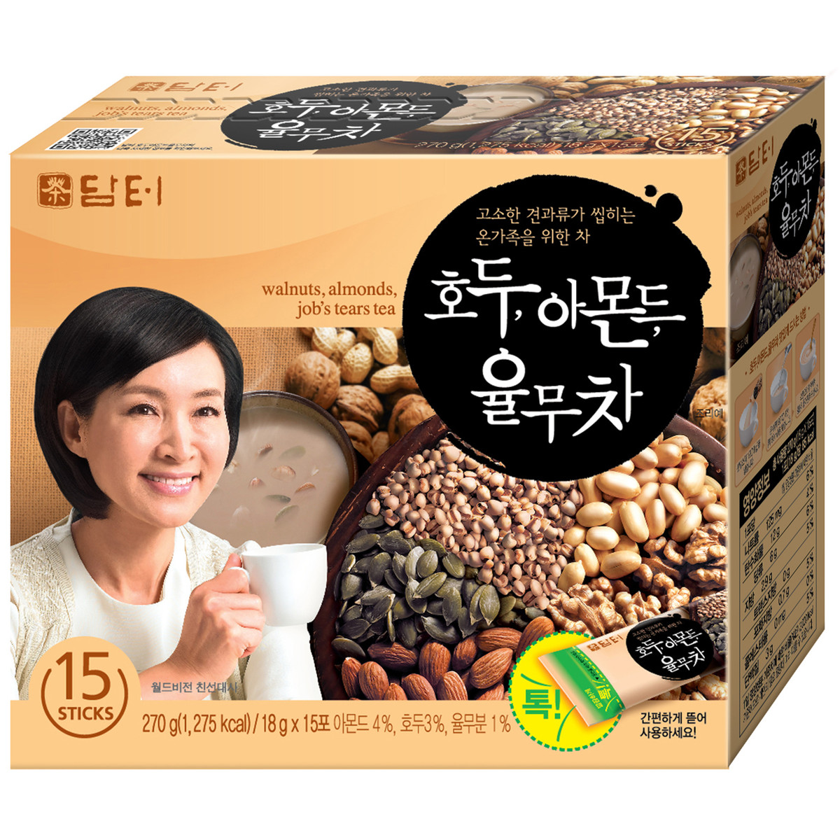 Korean Damtuh Walnut Almond Nuts Adlay Instant Tea (Job’s Tear) 15/30/50 Sticks