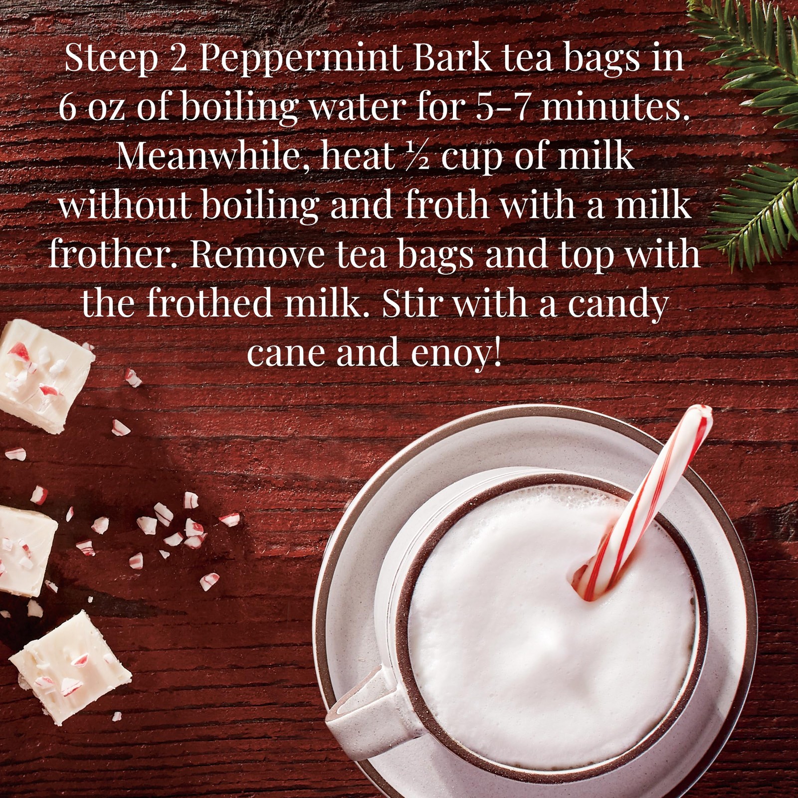 The Republic of Tea – Peppermint Bark, Cool Winter Herb Tea, 36 Tea Bags, Caf…