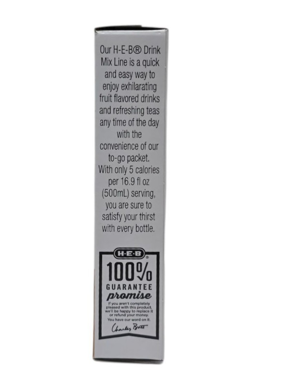 H-E-B To Go Iced Tea With Lemon Drink Mix, 10 ct, B.B. JULY 2027