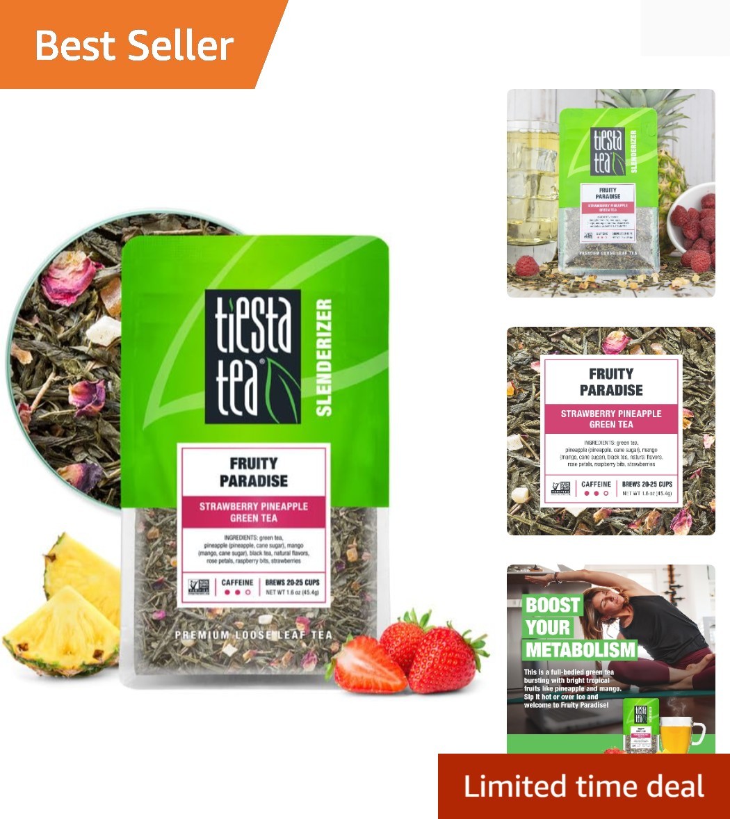 Fruity Paradise, Strawberry Pineapple Green Tea, Loose Leaf Blend, Tropical …