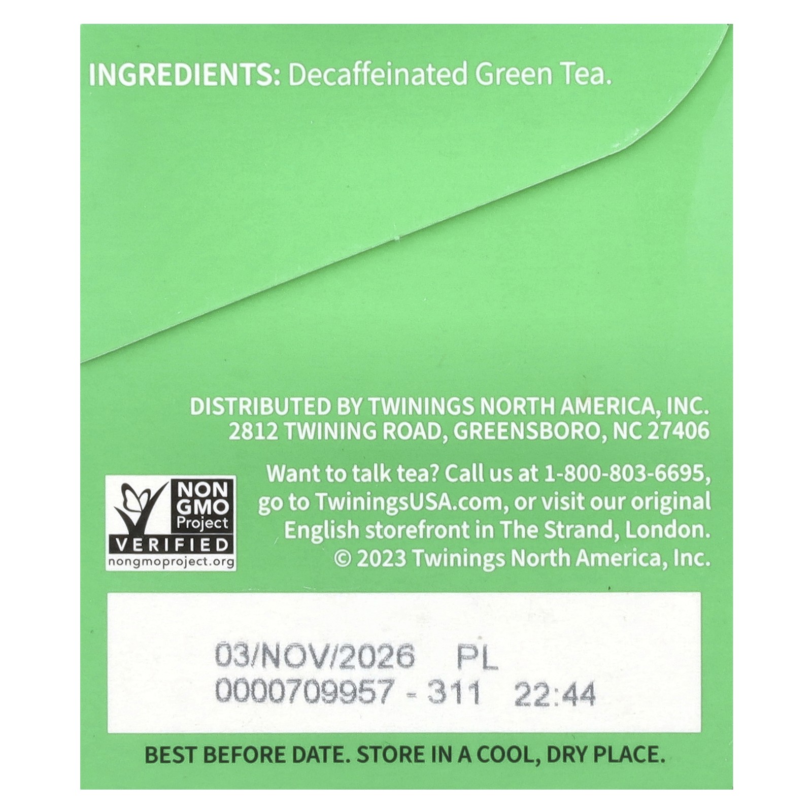 Green Tea, Decaffeinated, 20 Tea Bags, 1.41 oz (40 g)