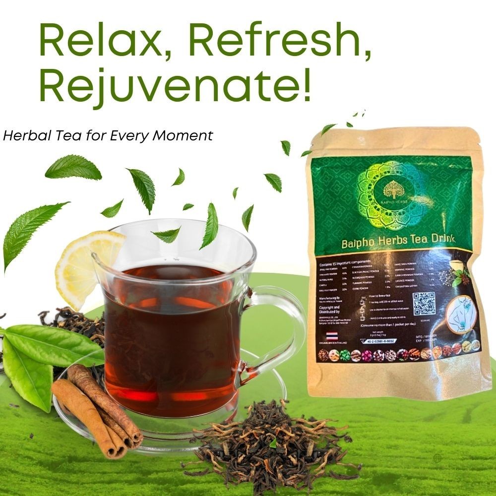 Wellness Herbal Tea Infusion Natural Caffeine-Free Gift Thailand 25 small teabag