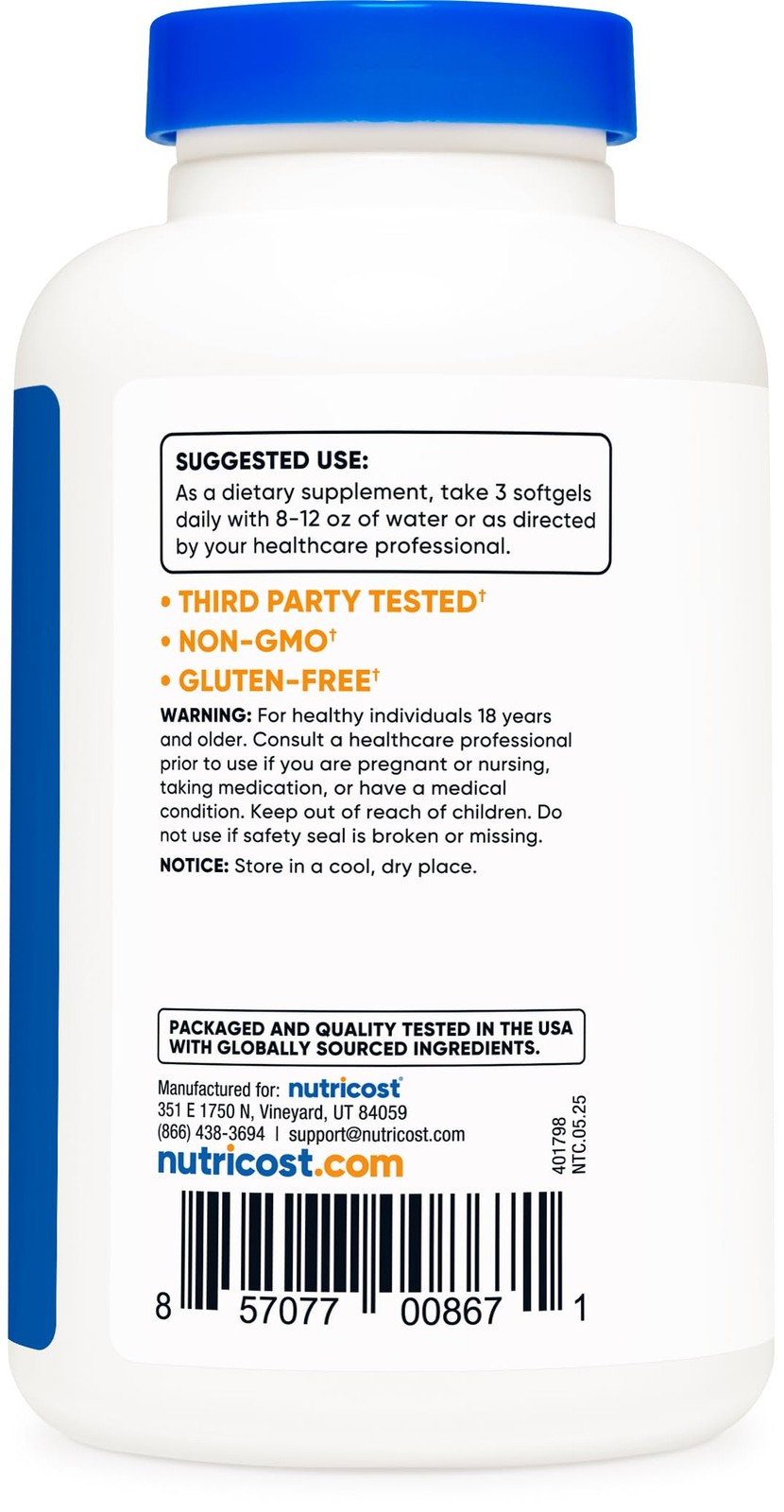 Nutricost MCT Oil Softgels 1000mg, 150 SFG (3,000mg 150 Count (Pack of 1)