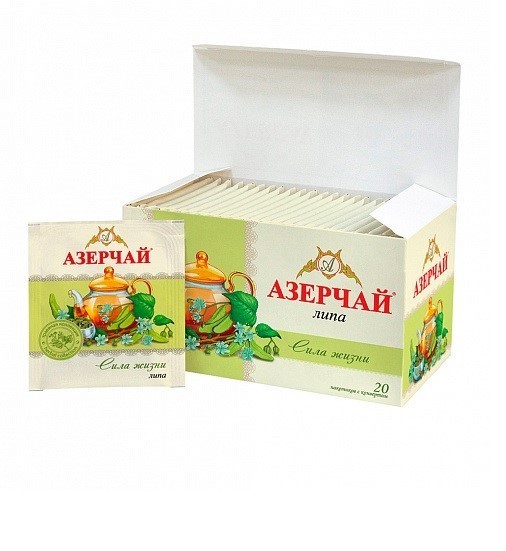 Azerchay Linden & Green Tea “Power of Life” – Herbal Blend, 20 Tea Bags, 3-Pack