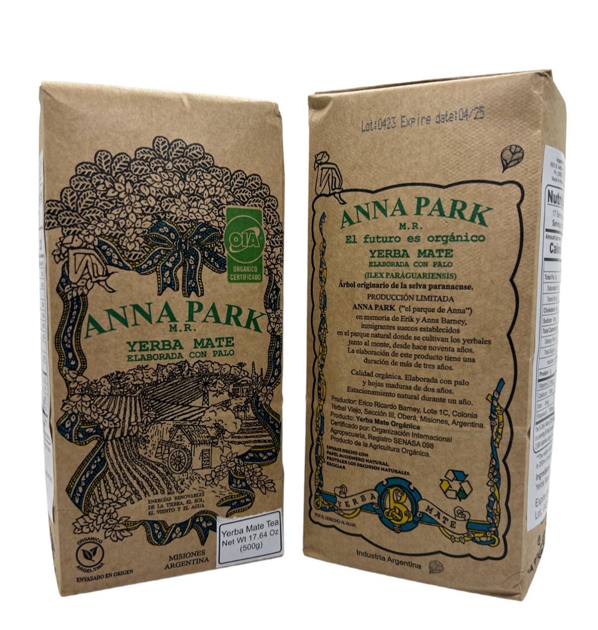 Anna Park Yerba Mate – Organic – 1.1 LB / 500 g / 17.6 oz (Pack of 2)