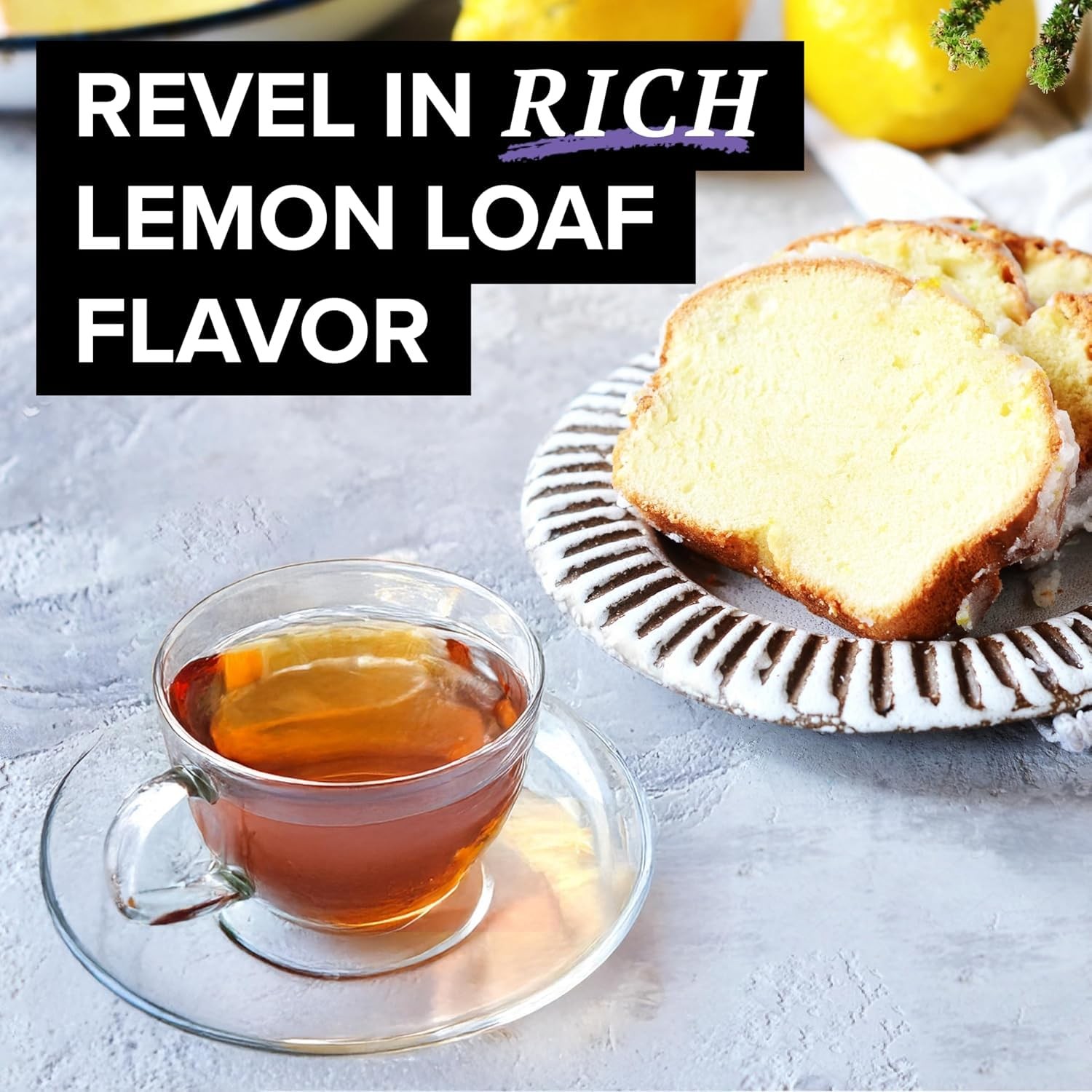 Glazed Lemon Loaf Herbal Tea Bags, Dessert Delights Collection, Caffeine-Free…