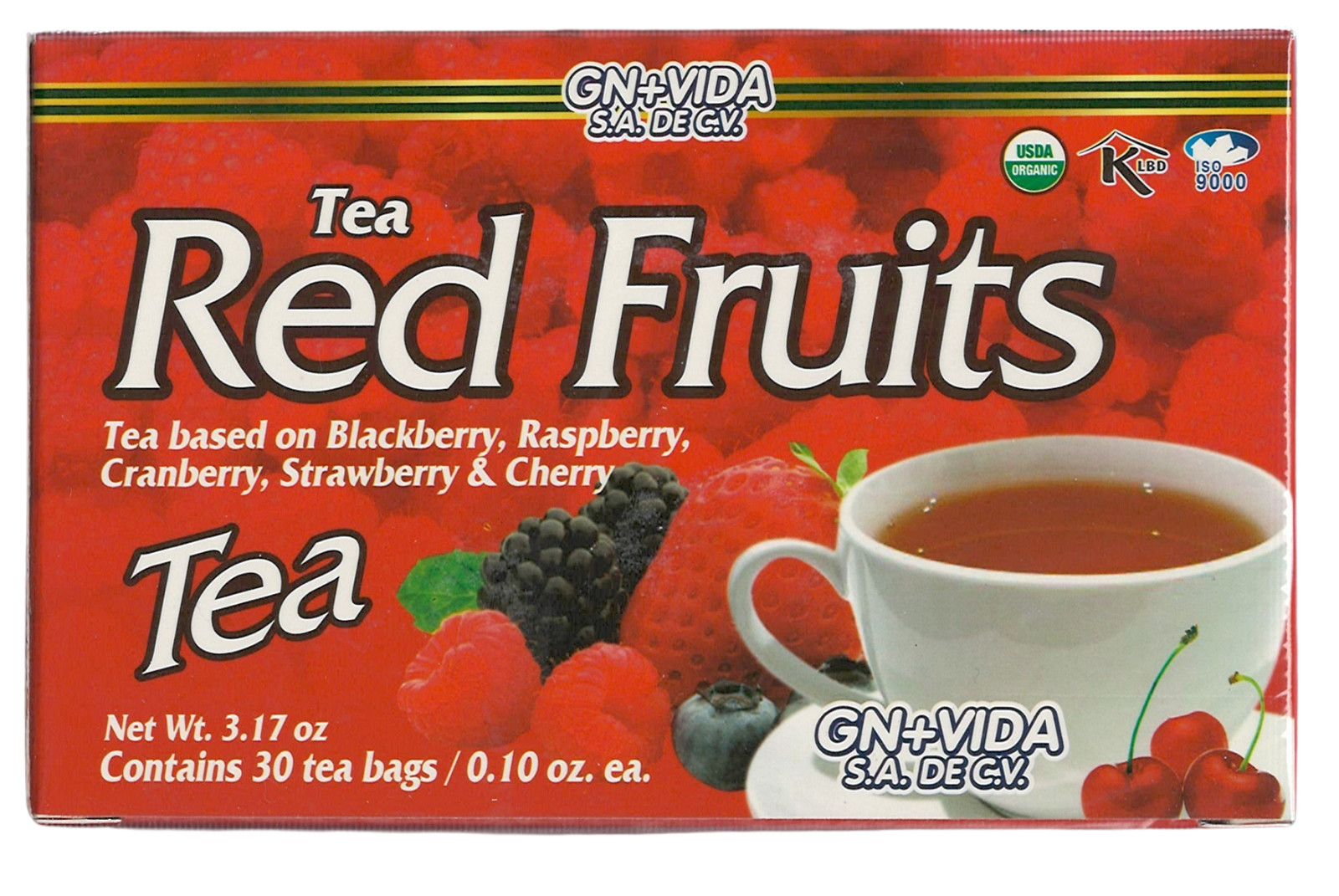 Tea Red Fruits Strawberry & Raspberry Flavor 30 Teabags – Te Fruto Rojo