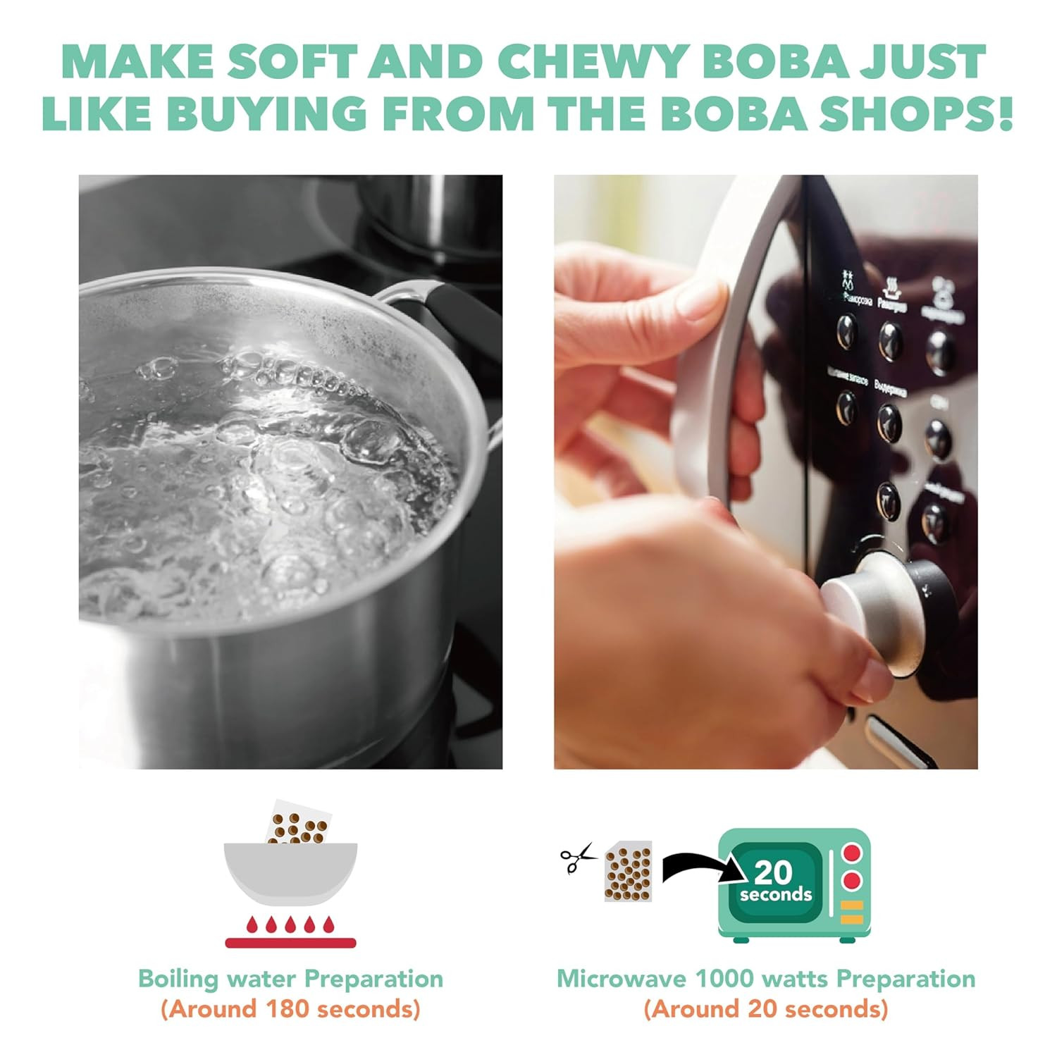 J WAY Instant Boba Bubble Pearl Milk Tea Kit with Authentic Brown Sugar Tapioca