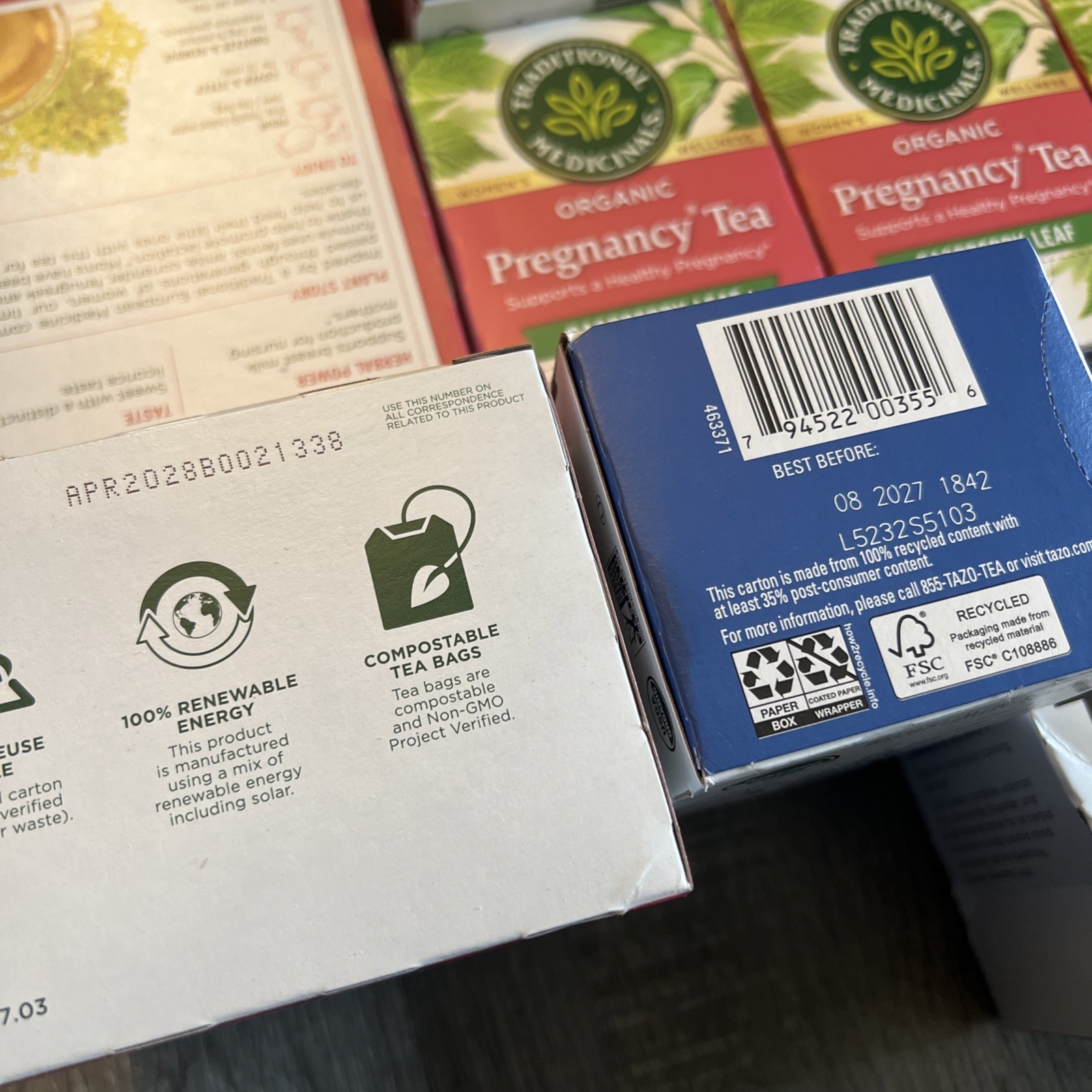 Tazo & Traditional Medicinals Org Spearmint, Pregnancy Tea, Mothers Milk, Dream
