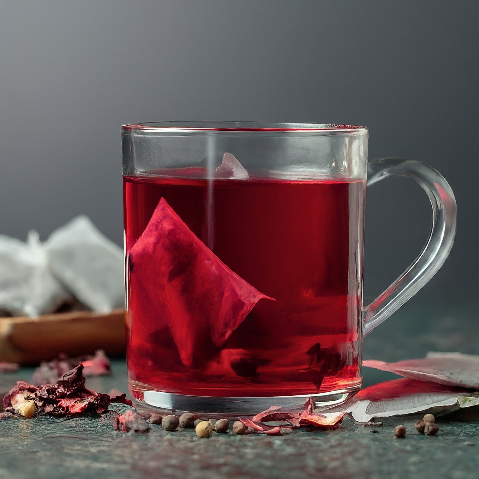 75 Organic Hibiscus Tea Bags, Hibiscus Flower Tea, Naturally Caffeine Free