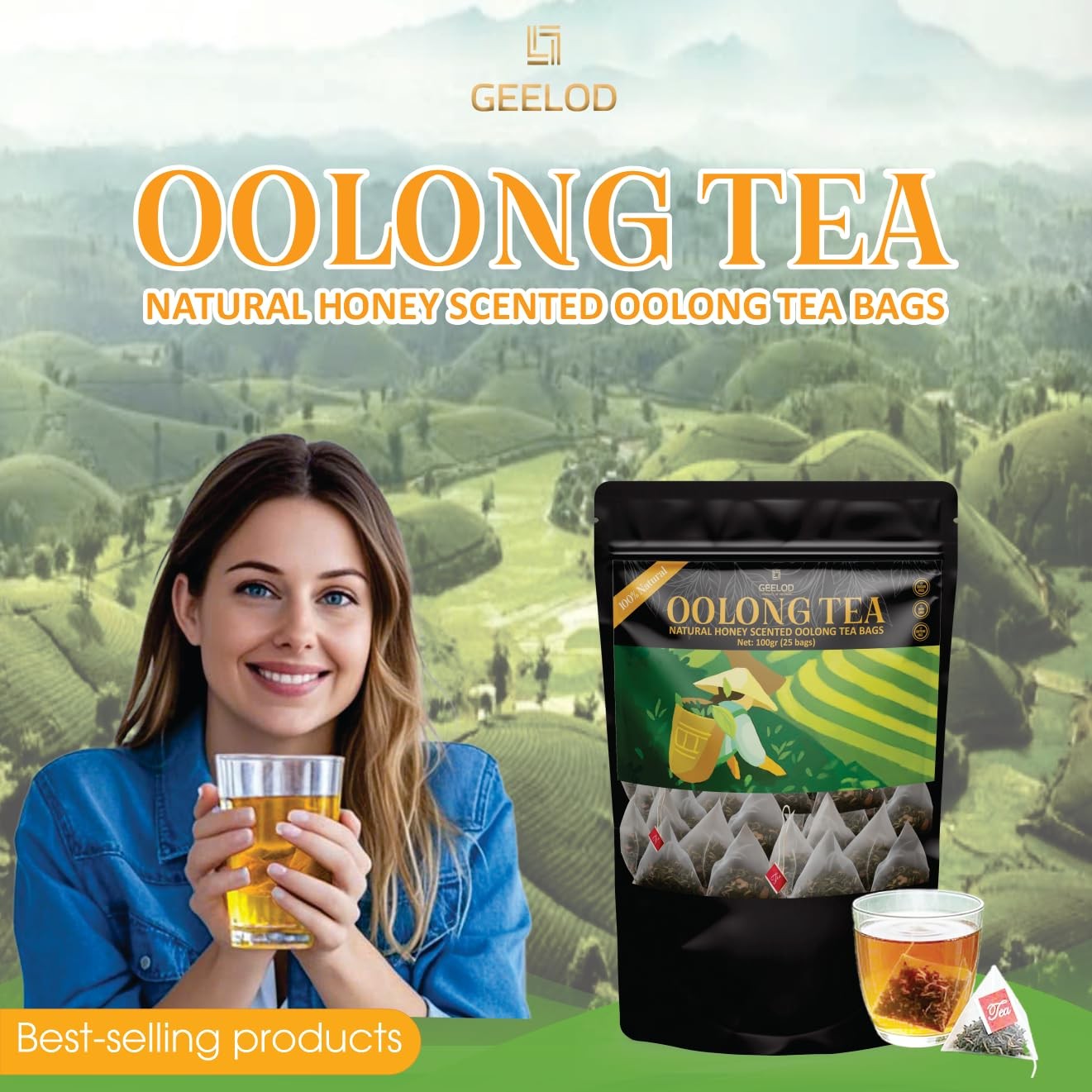30 Nature Oolong Tea Bags – 100% Pure Whole Leaf Mix Nature Honey- Cortisol &…